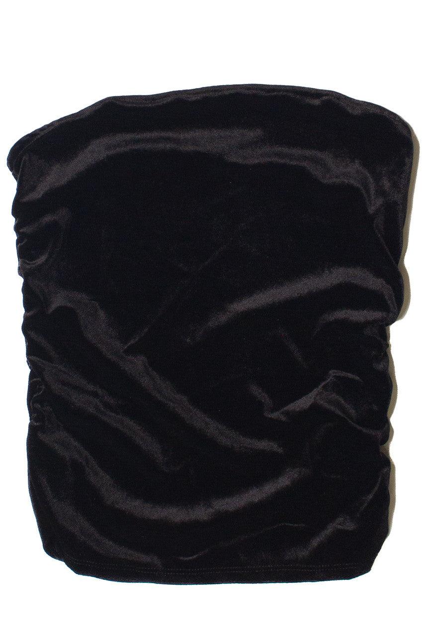 Velour Ruched Side Tube Top Product Image