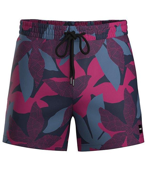 Hugo Boss Piranha Printed 5#double; Inseam Swim Trunks Product Image