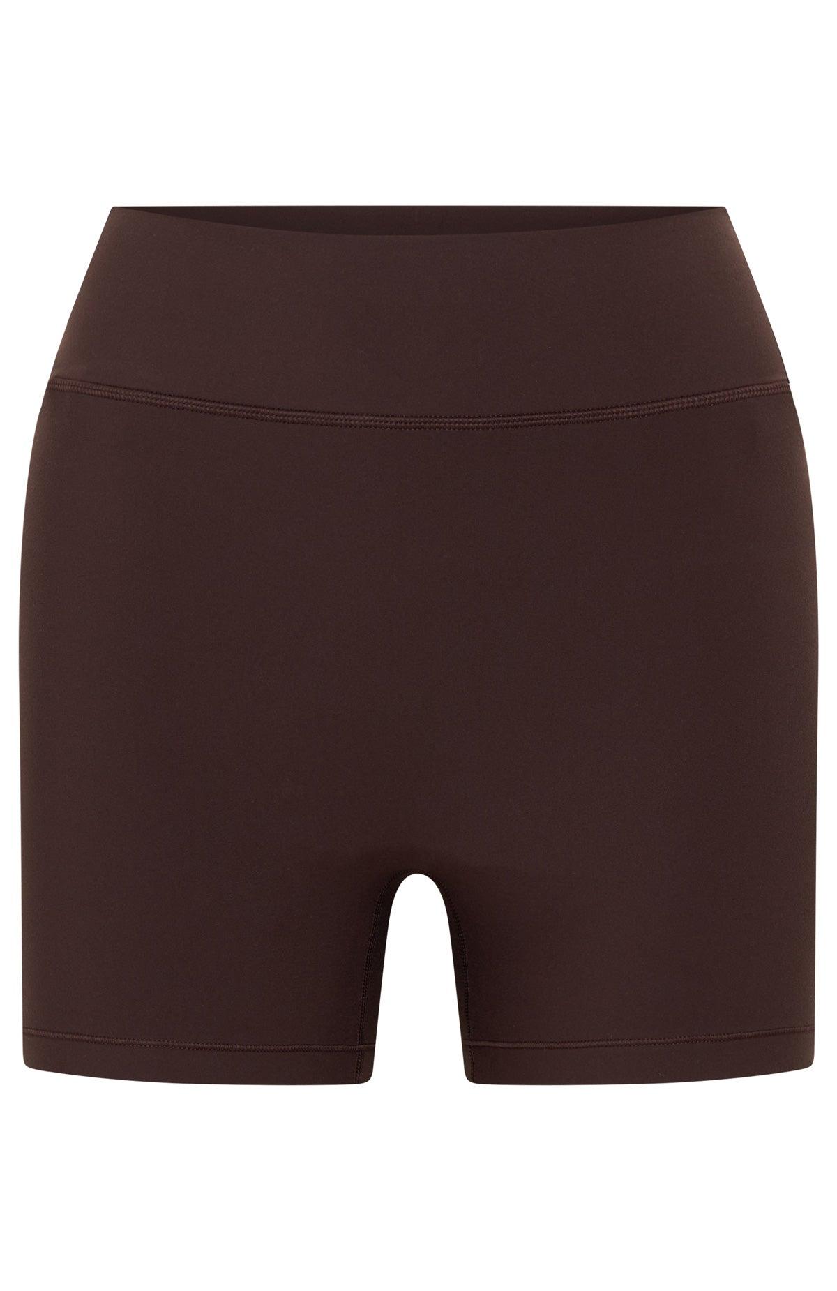 Keep Up High Waisted Shorts 4" Dark Chocolate Product Image