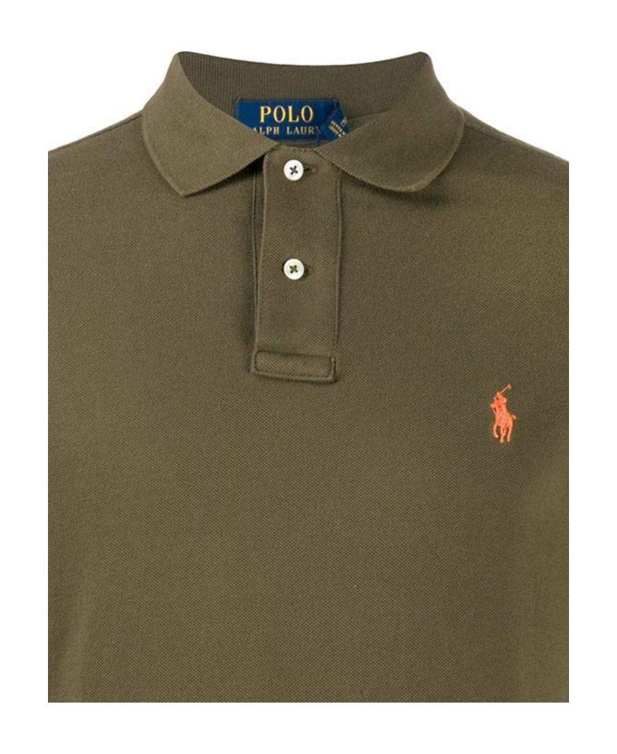 POLO RALPH LAUREN Green Polo Shirt With Pony Embroidery On The Front Product Image