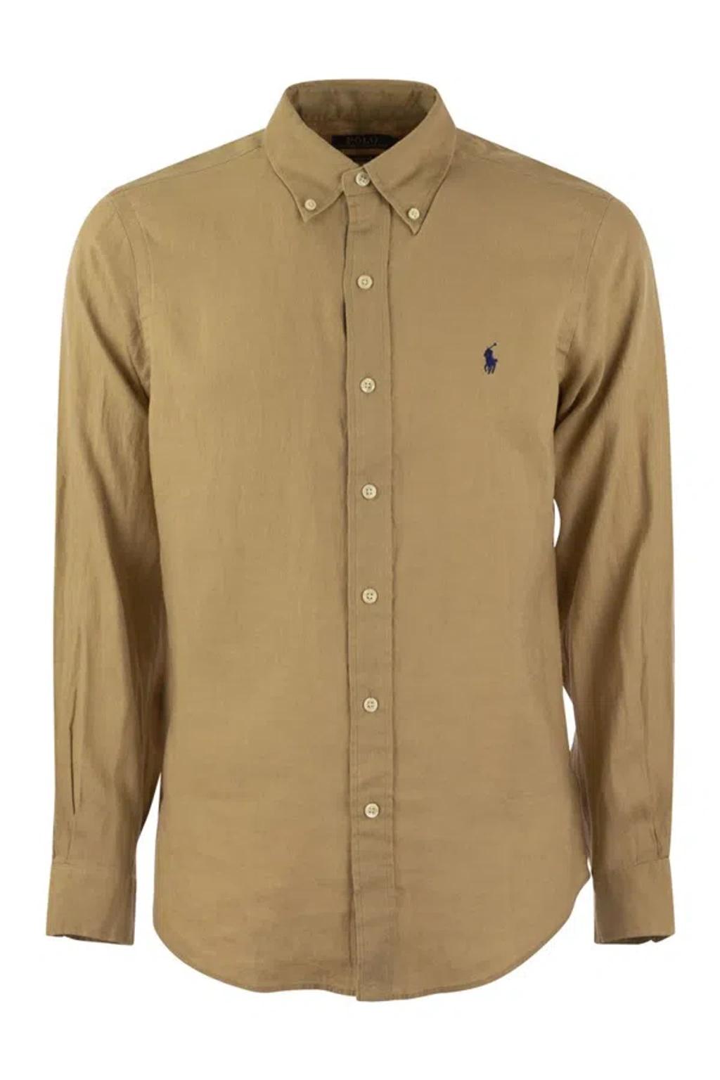 POLO RALPH LAUREN Corduroy Long Sleeve Sport Shirt Clothing In Brown Product Image