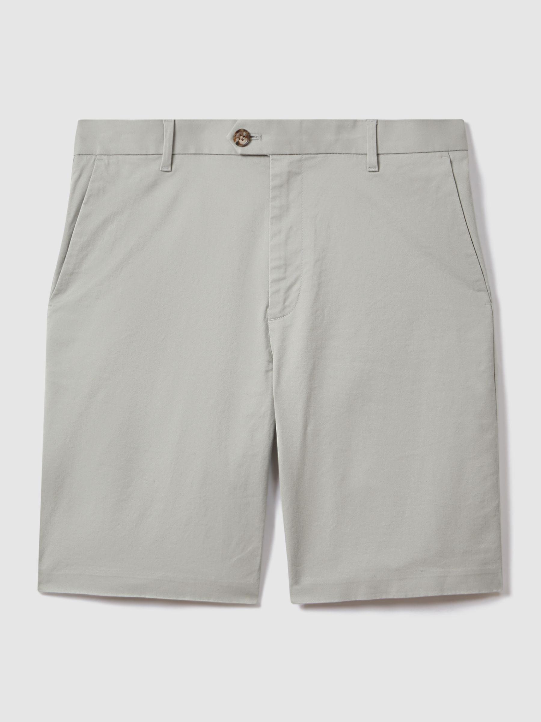 Modern Fit Cotton Blend Chino Shorts in Soft Sage Product Image