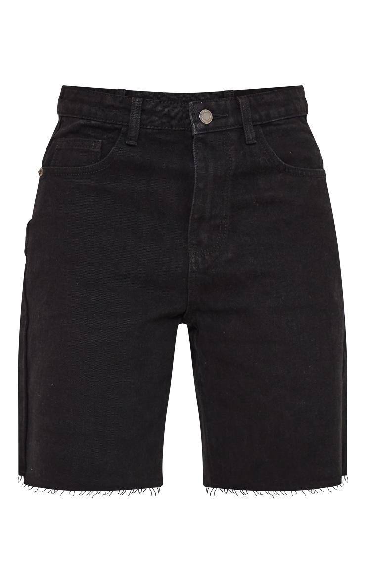 Washed Black Loose Fit Boyfriend Denim Short Product Image