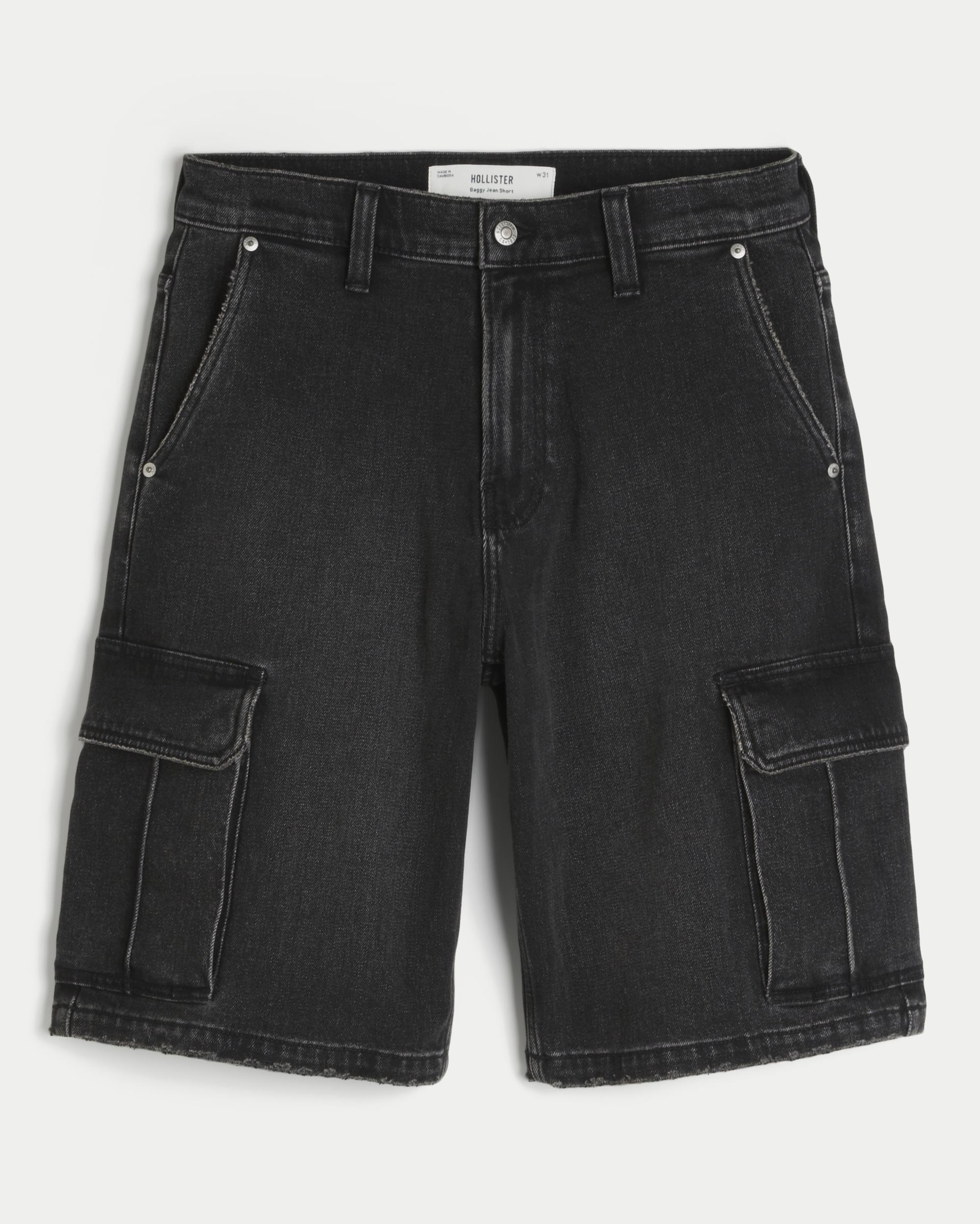 Baggy Denim Cargo Shorts Product Image