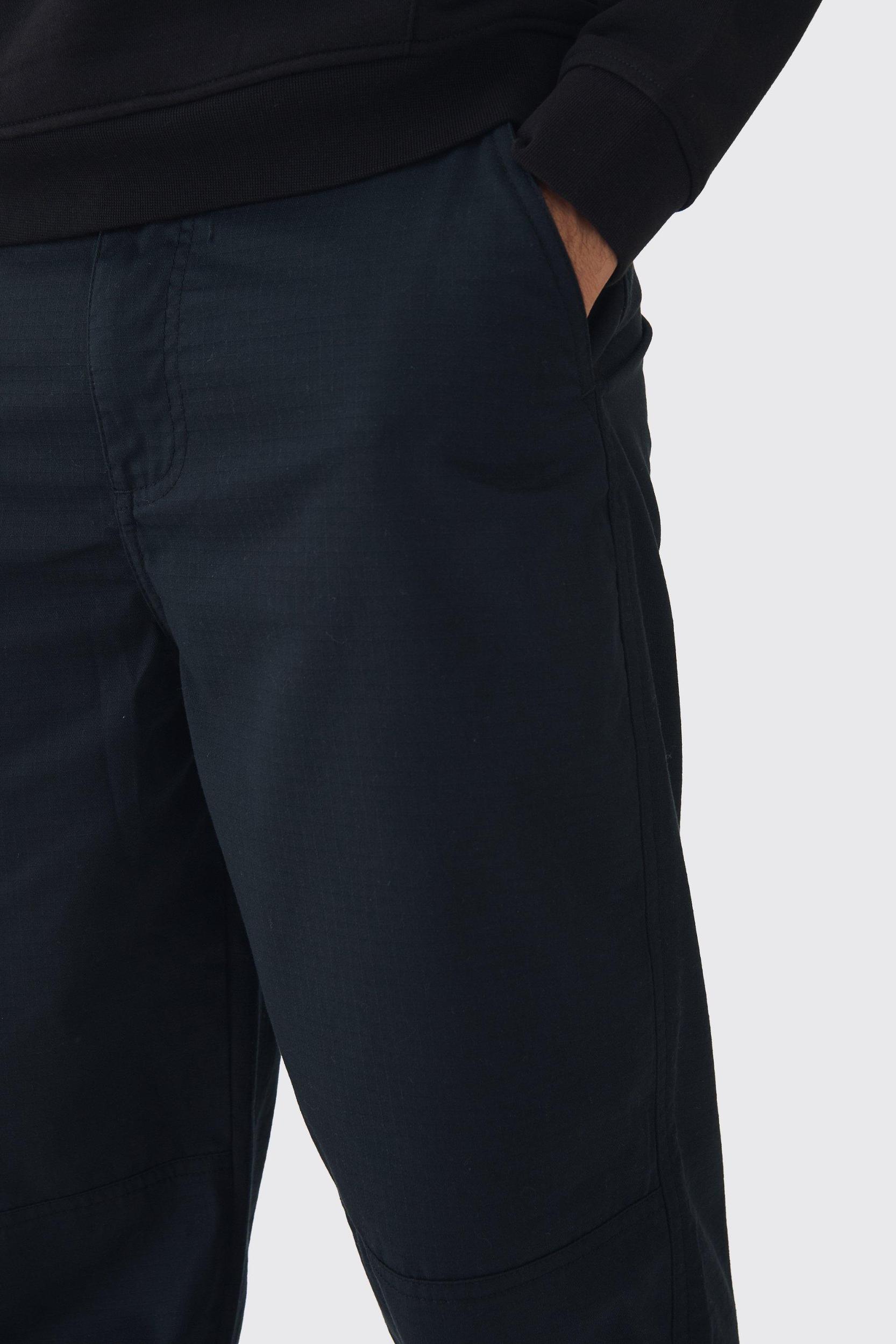 Relaxed Fit Textured Ripstop Pants | boohooMAN USA Product Image