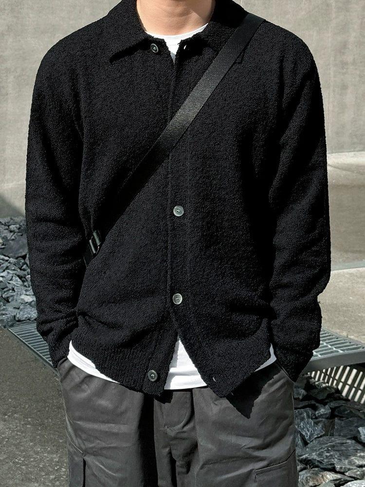 RT No. 11528 KNIT BUTTON-UP POLO SWEATER Product Image