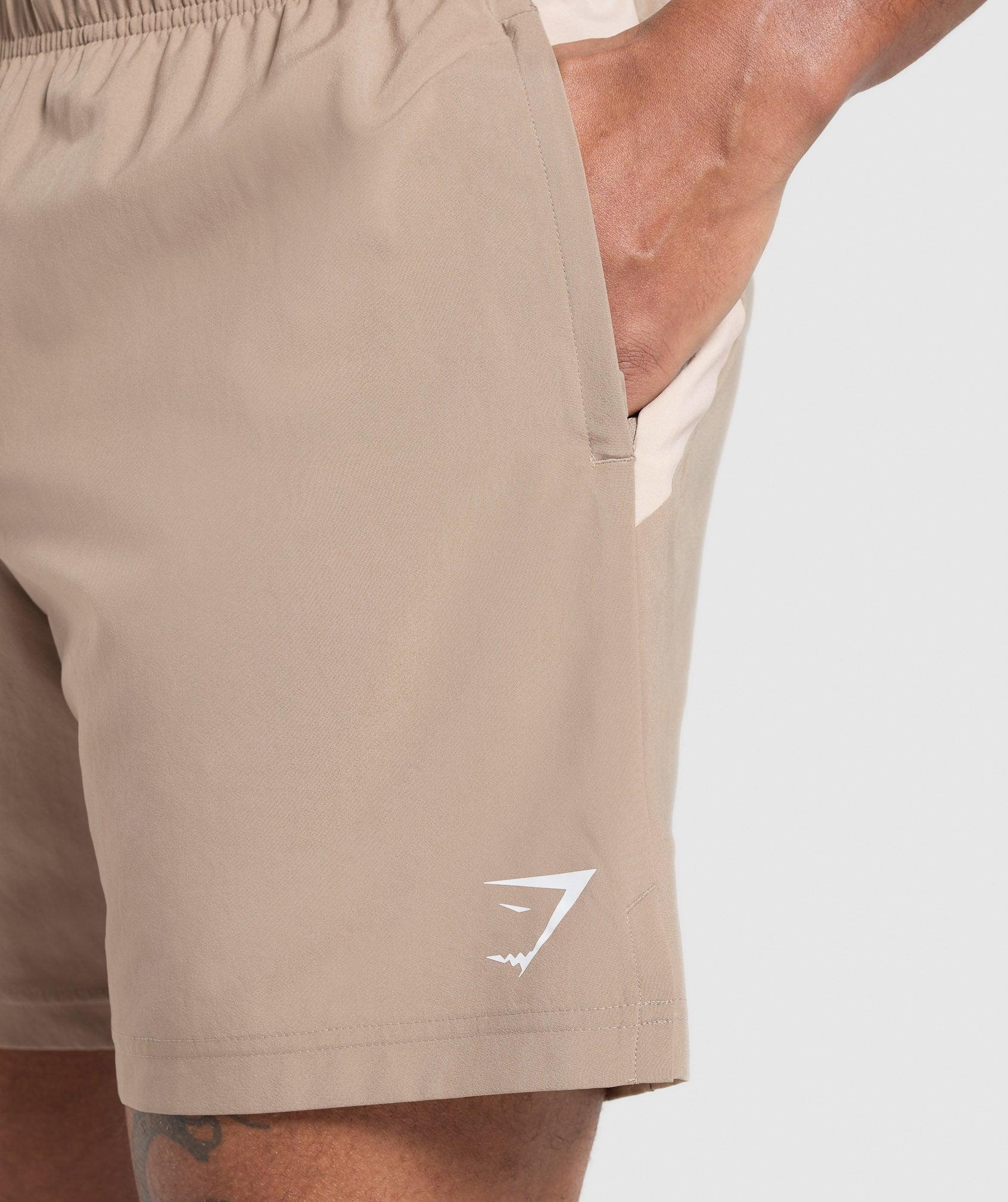 Gymshark Sport Panel 7" Shorts - Cement Brown/Pebble Grey Male Product Image