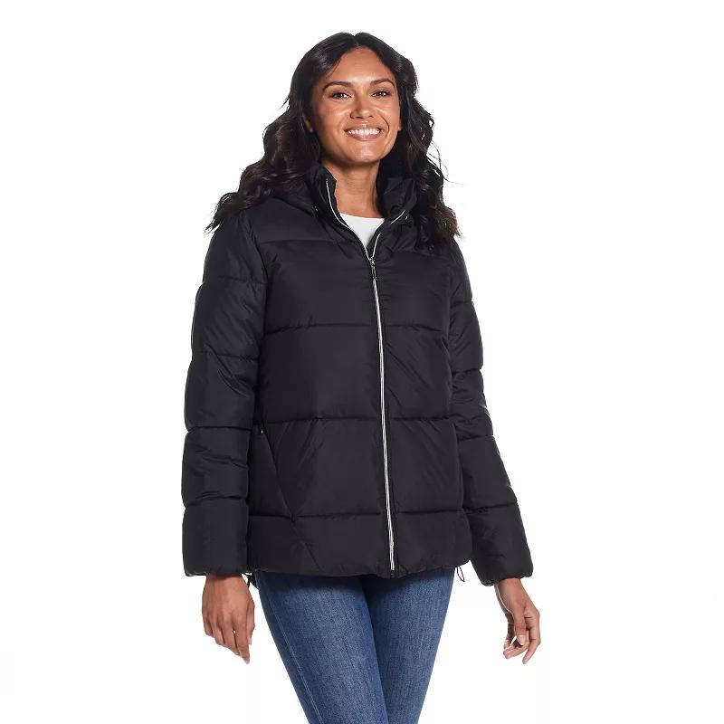 Women's Weathercast Hood Puffer Coat, Size: Small, Black Product Image