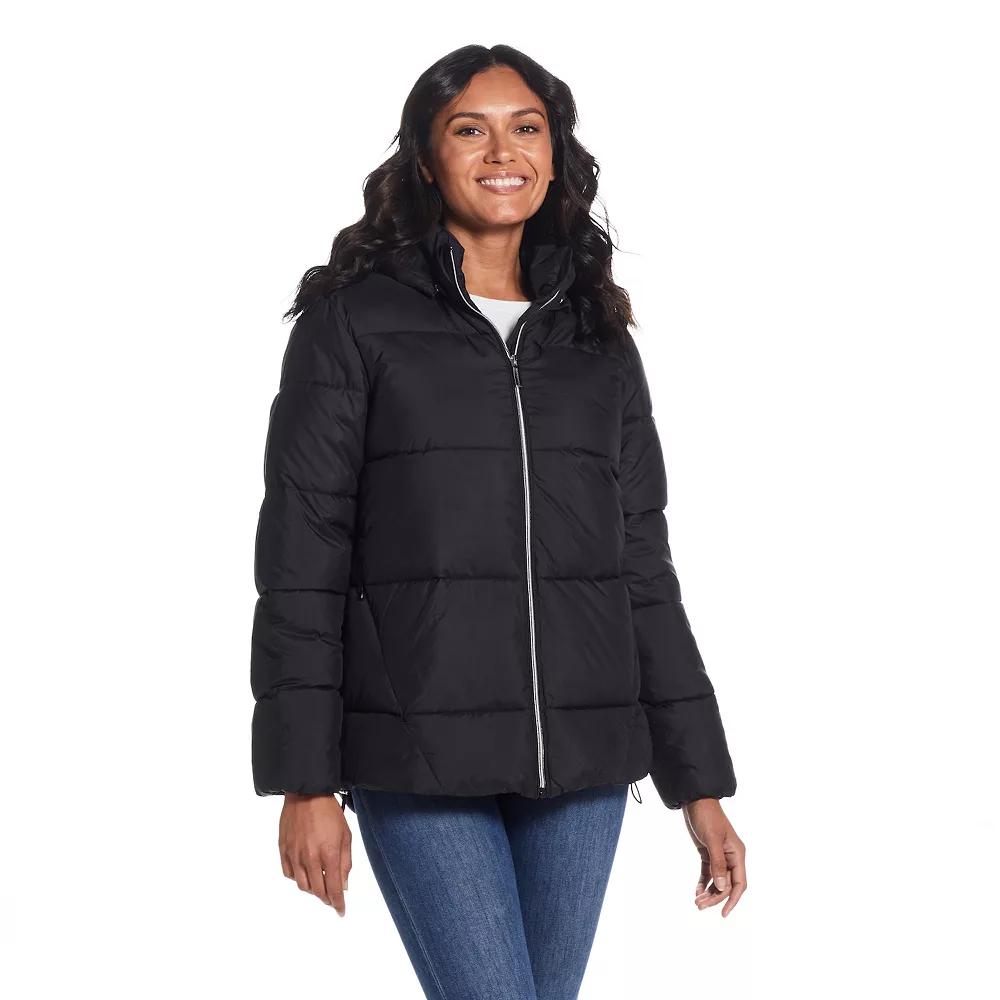 Women's Weathercast Hood Puffer Coat, Size: Small, Black Product Image