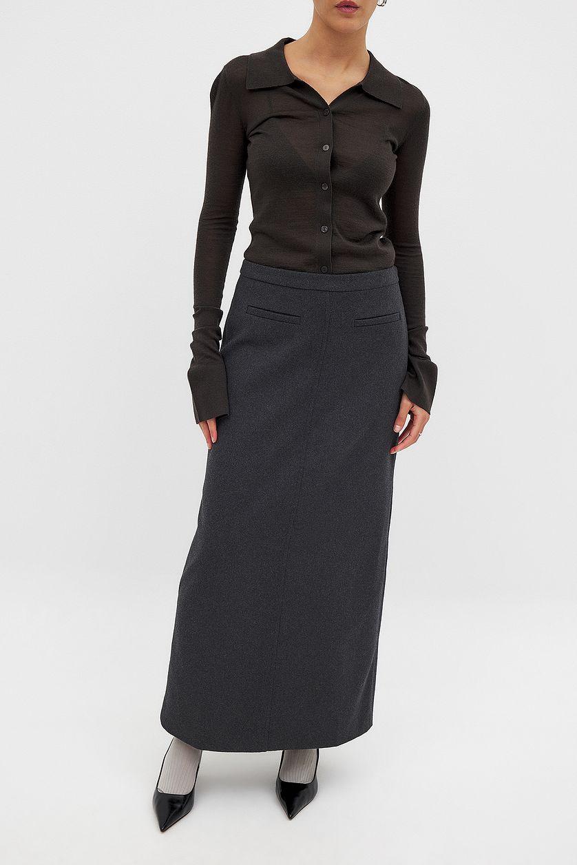 Wool Blend Maxi Skirt Product Image