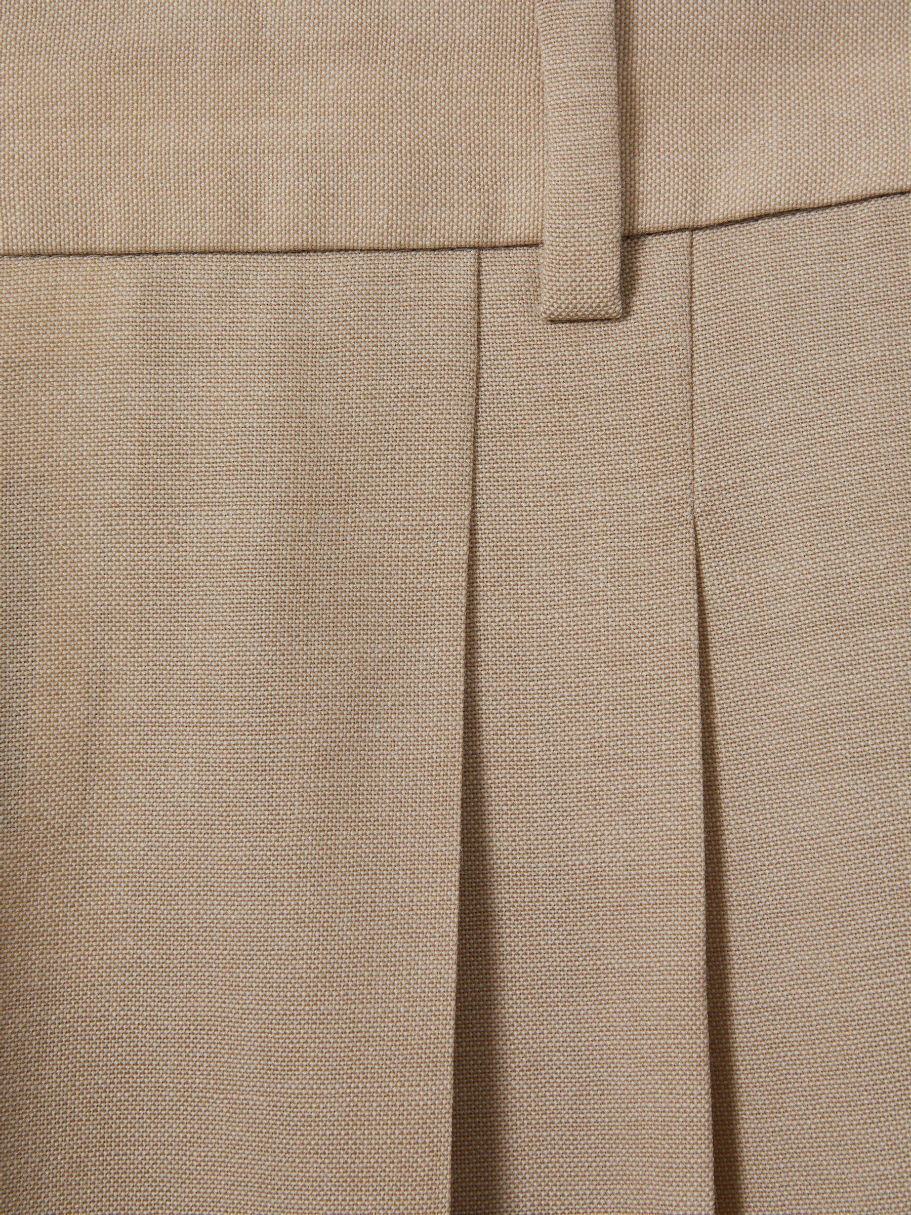 Wool Pleat Front Wide Leg Suit Trousers in Neutral Product Image