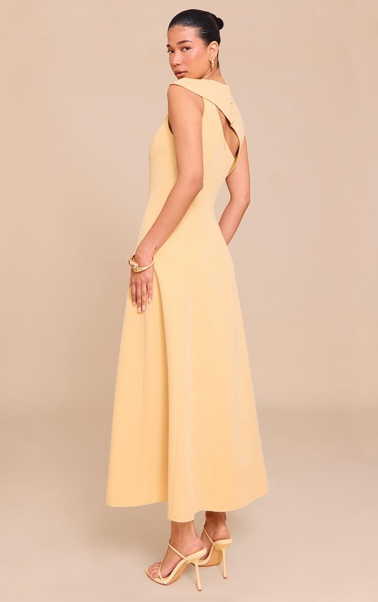  Butter Yellow Asymmetric Cut Out Detail Maxi Dress Product Image
