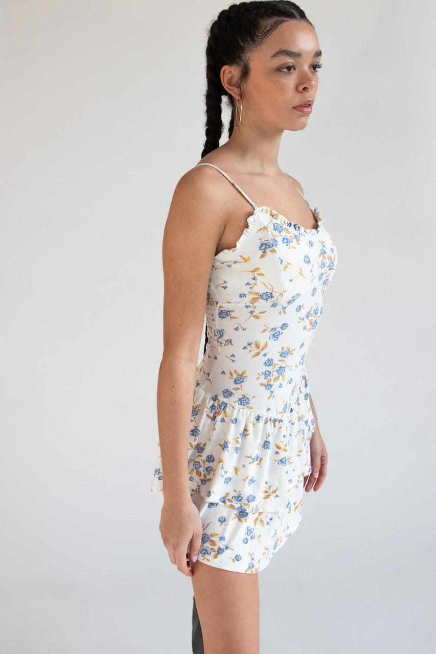 Drop Waist Patterned Mini Dress Product Image