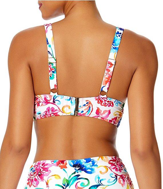 Anne Cole Watercolor Paisley Soft Banded Shirred Bralette Swim Top Product Image