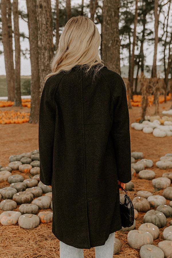 Madison Avenue Muse Boucle Button Down Coat in Black Product Image