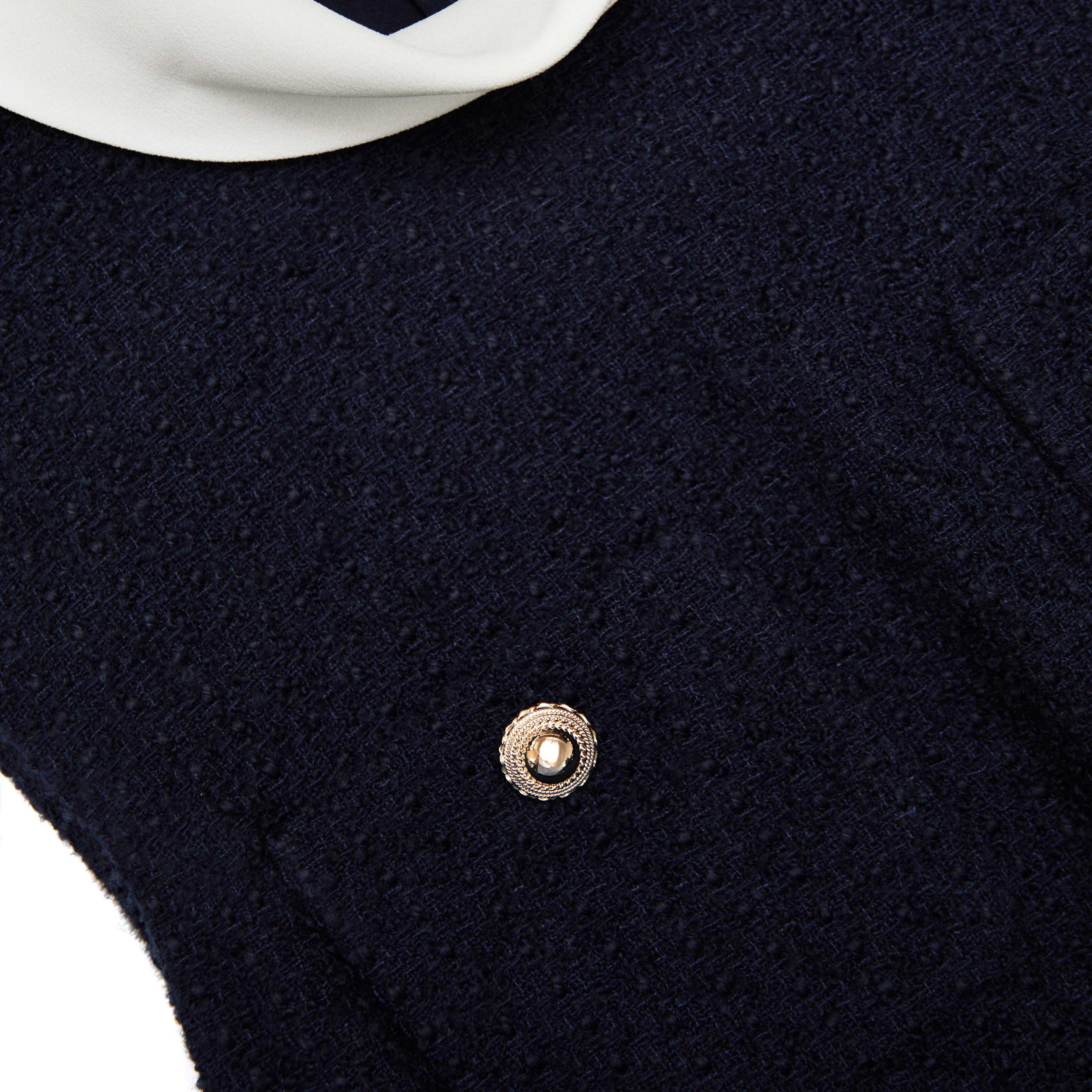 Navy Boucle Sleeveless Midi Dress Product Image