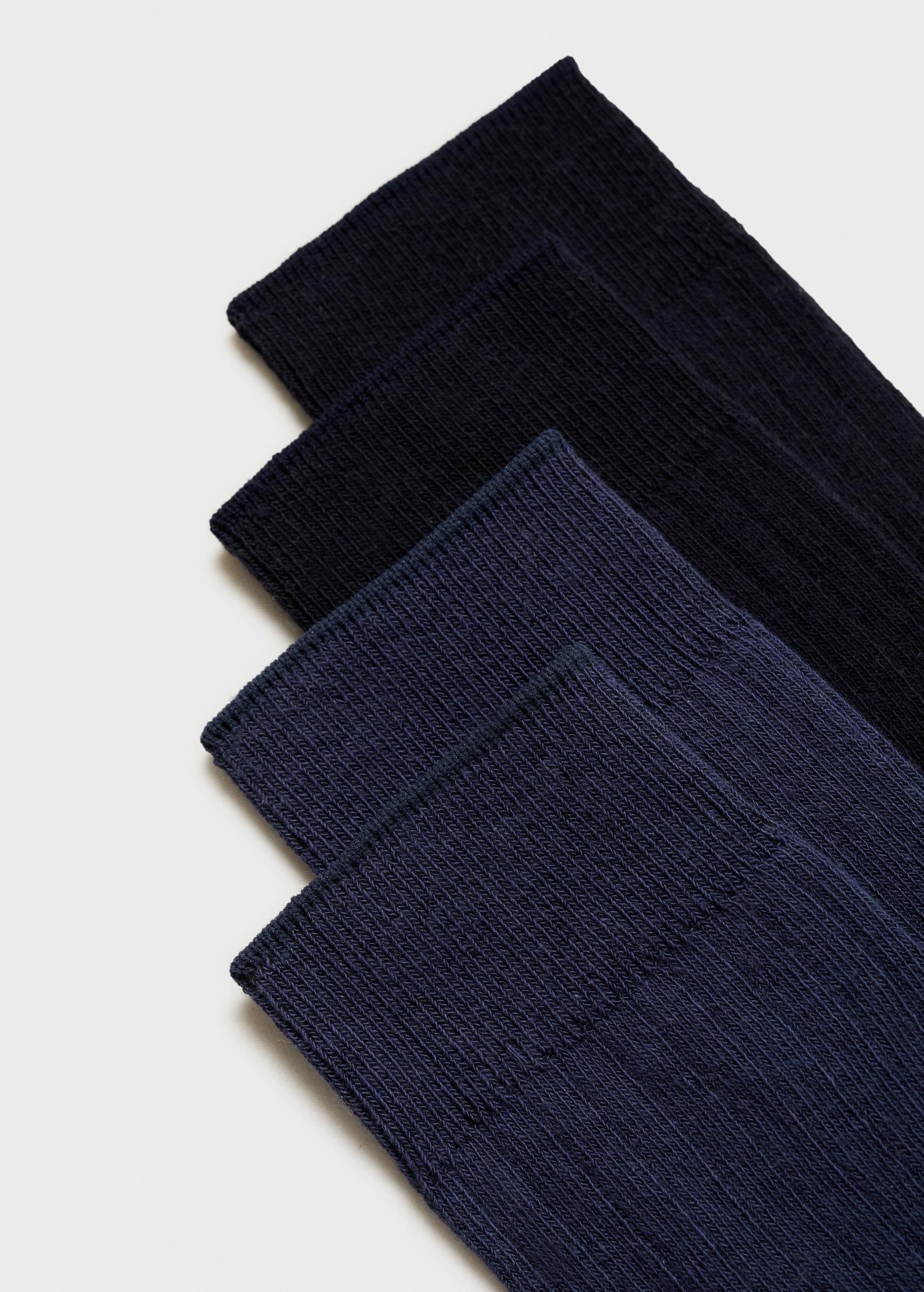 Pack of 2 ribbed cotton socks - Men | MANGO USA Product Image