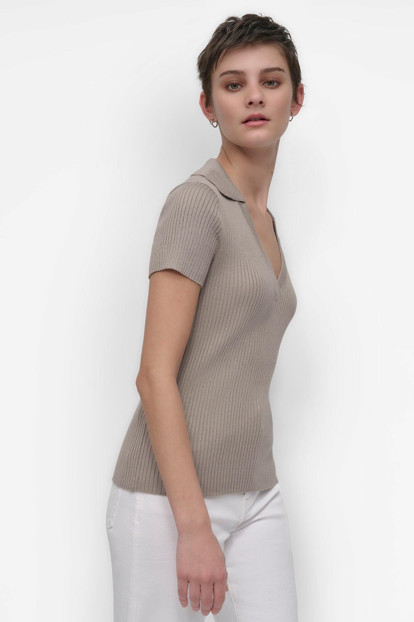 SHORT SLEEVE RIB POLO TEE Product Image