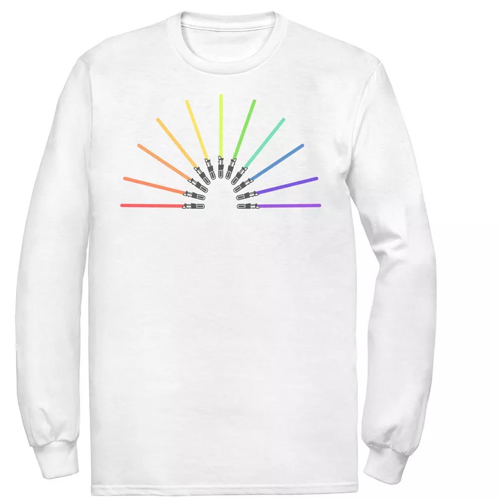 Men's Star Wars Pride Rainbow Lightsabers Tee, Size: XXL, White Product Image