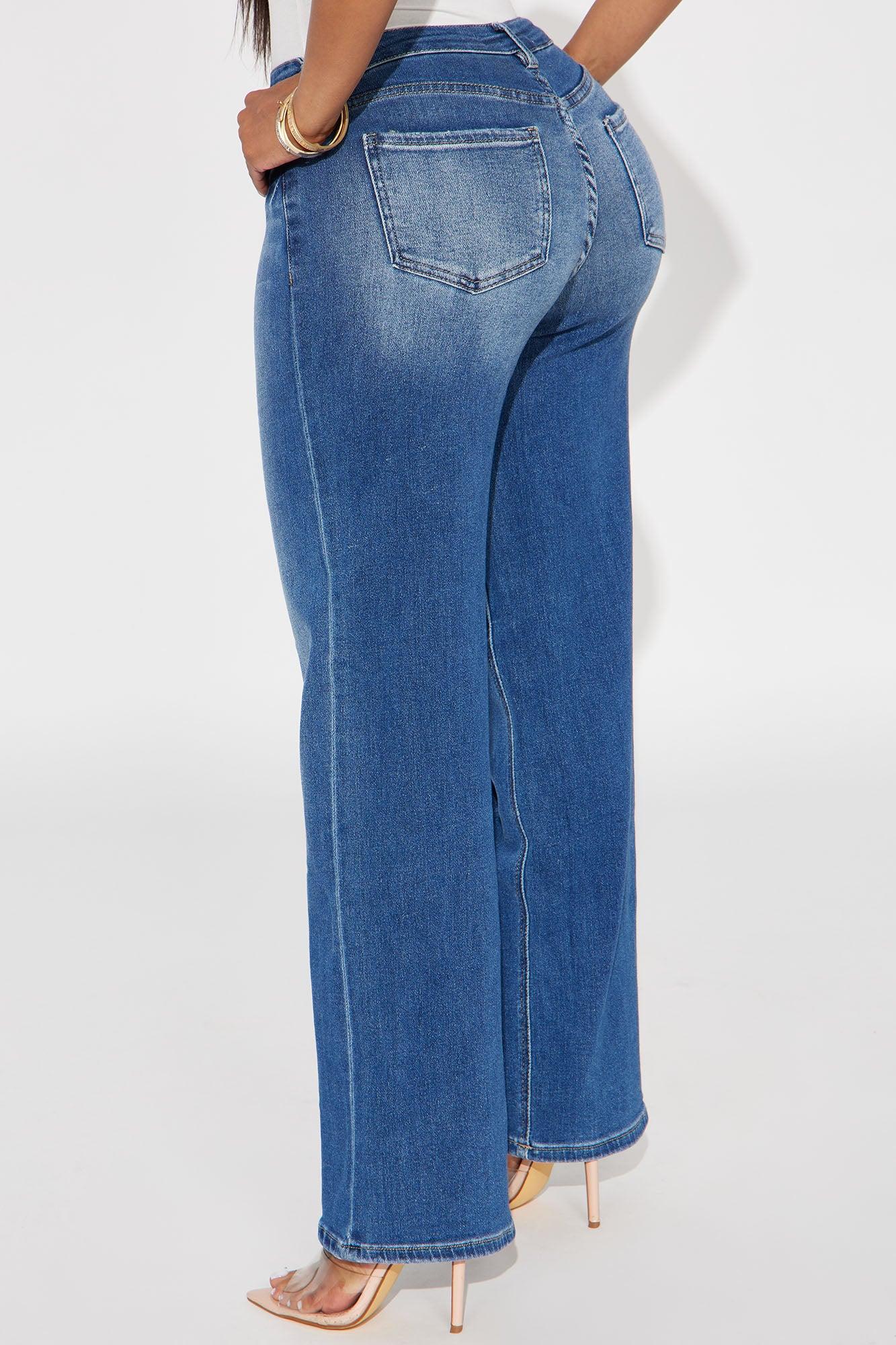 Jaylee Low Rise Wide Leg Jeans - Medium Wash Product Image