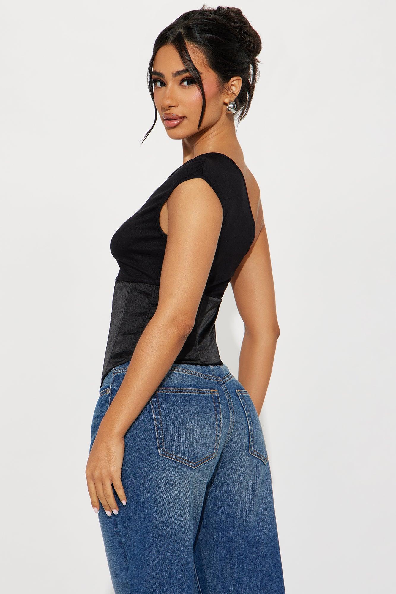 Love On The Line Corset Top - Black Product Image