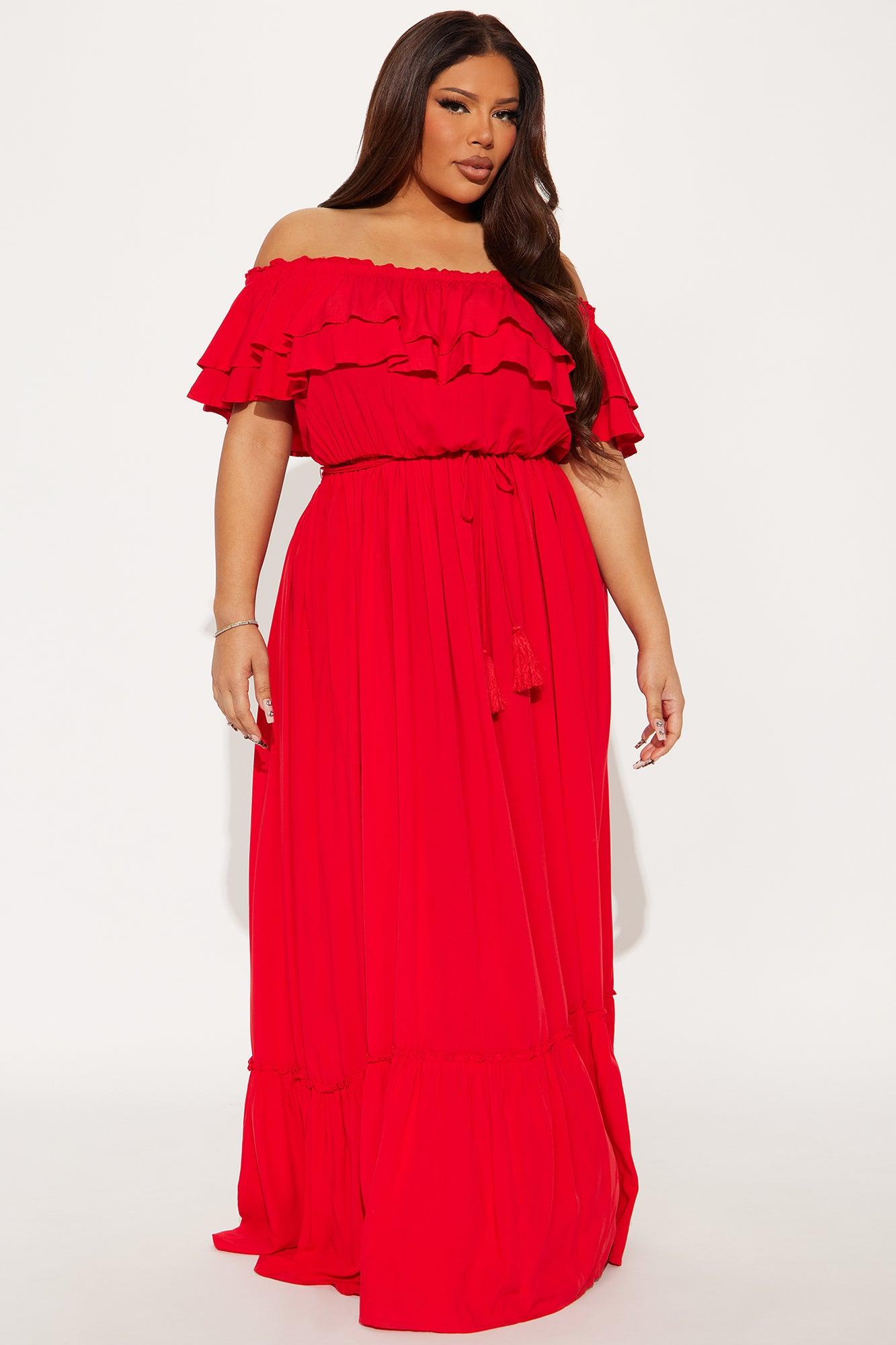 Caribbean Beauty Maxi Dress - Red Product Image