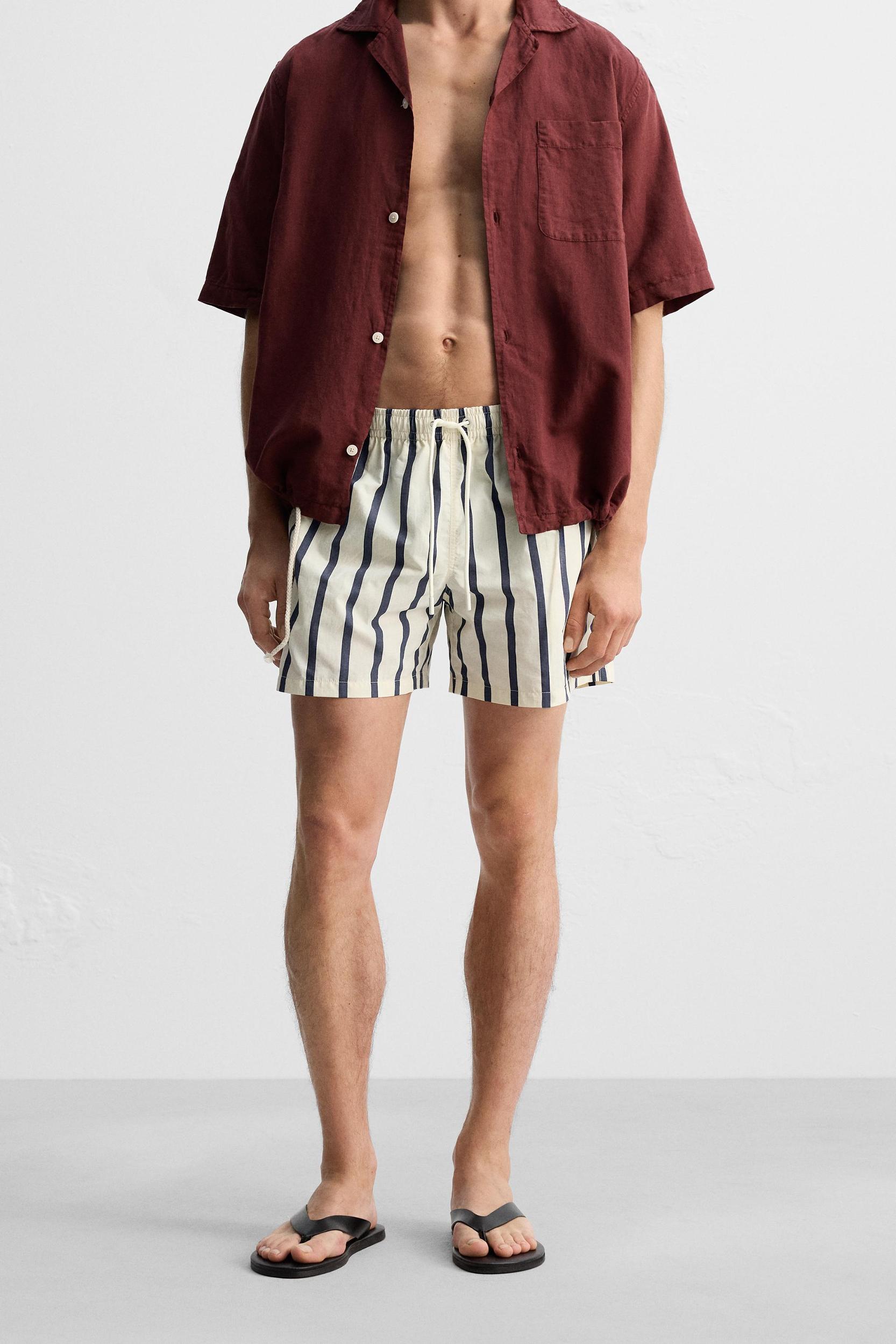 STRIPED MID-LENGTH SWIMSUIT Product Image