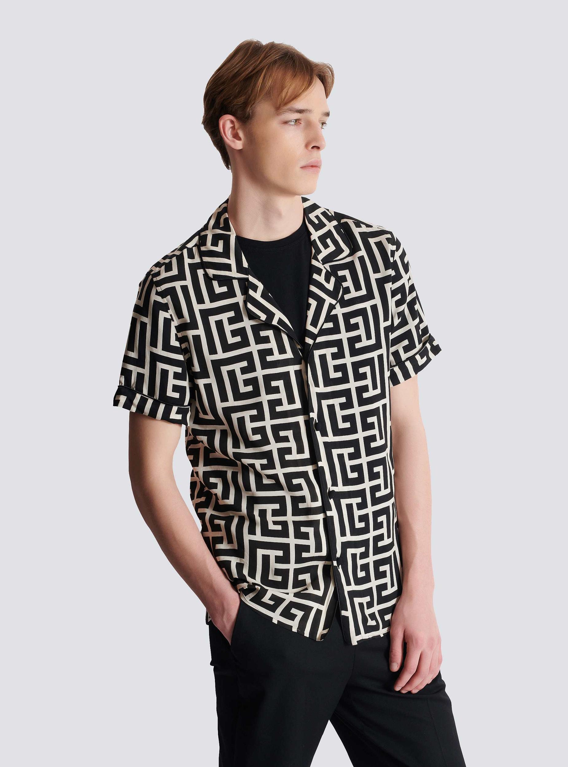 Pyjama shirt with monogrammed print Product Image