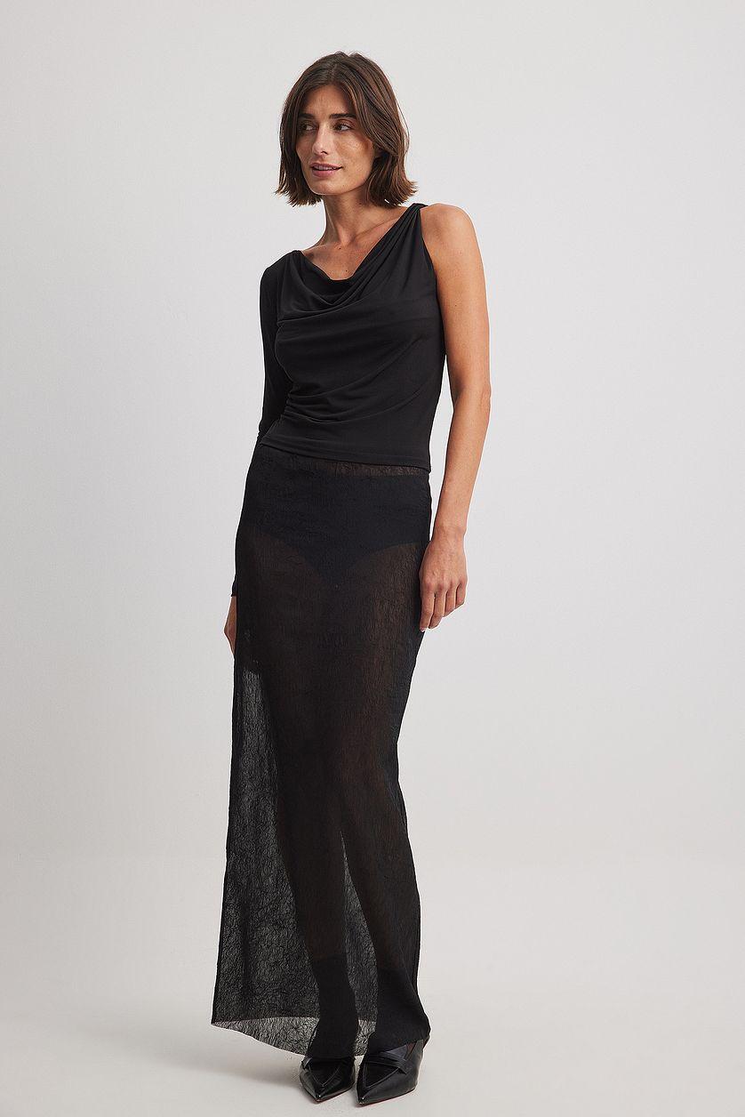 One Sleeve Drapy Top Product Image