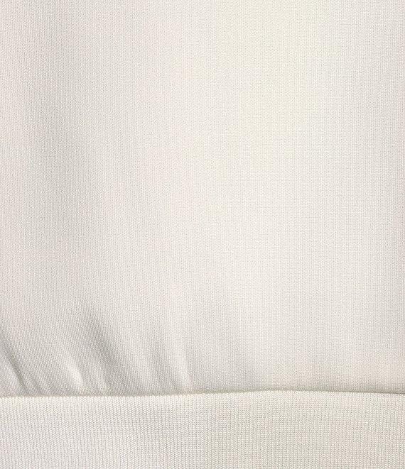 DKNY by Donna Karan Mix Media Sheer 3/4 Sleeve Cropped Logo Hoodie Product Image