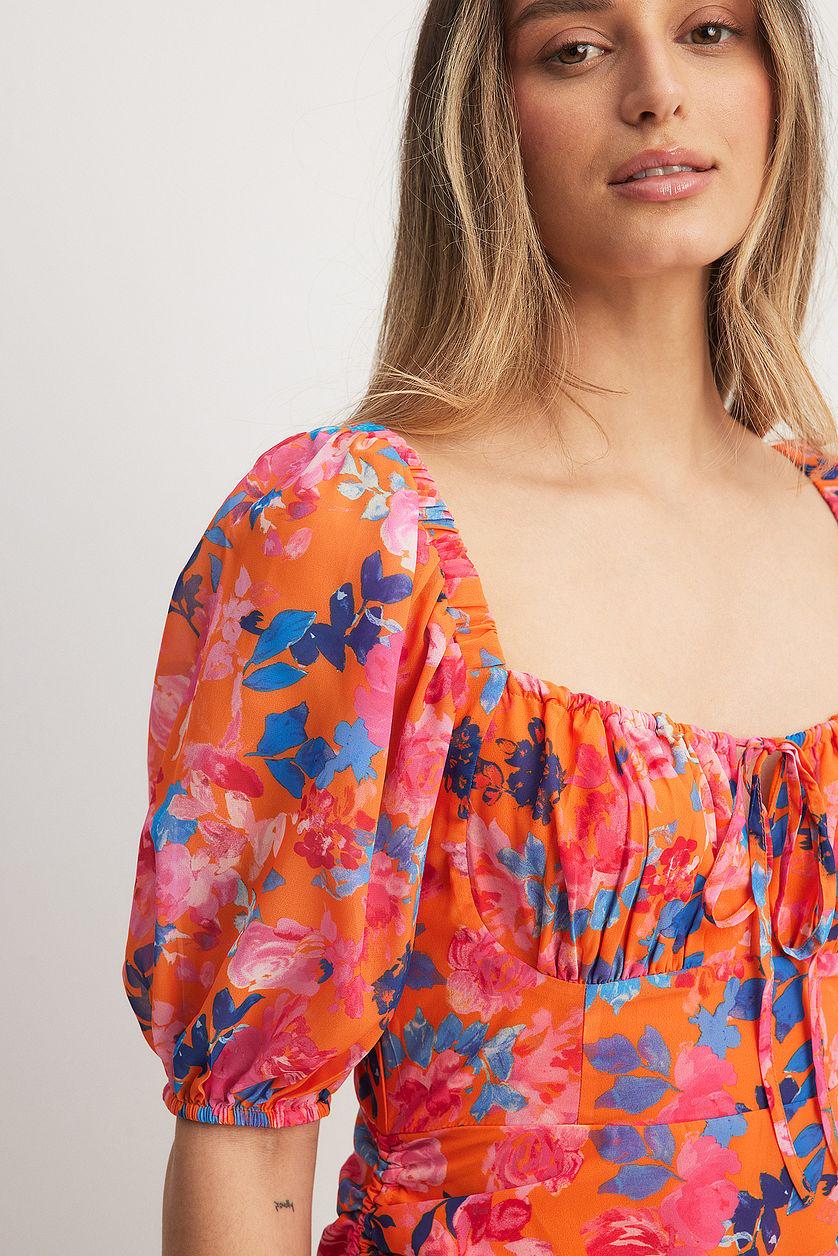 Gathered Side Marked Chest Mini Dress Product Image