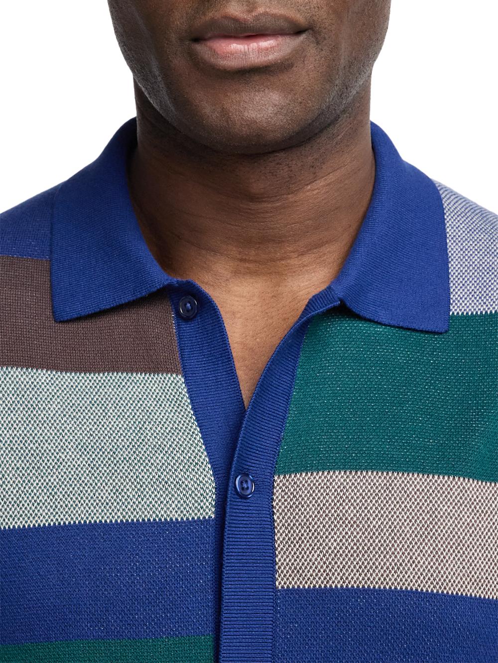 Cotton Button Front Polo - Multi Product Image