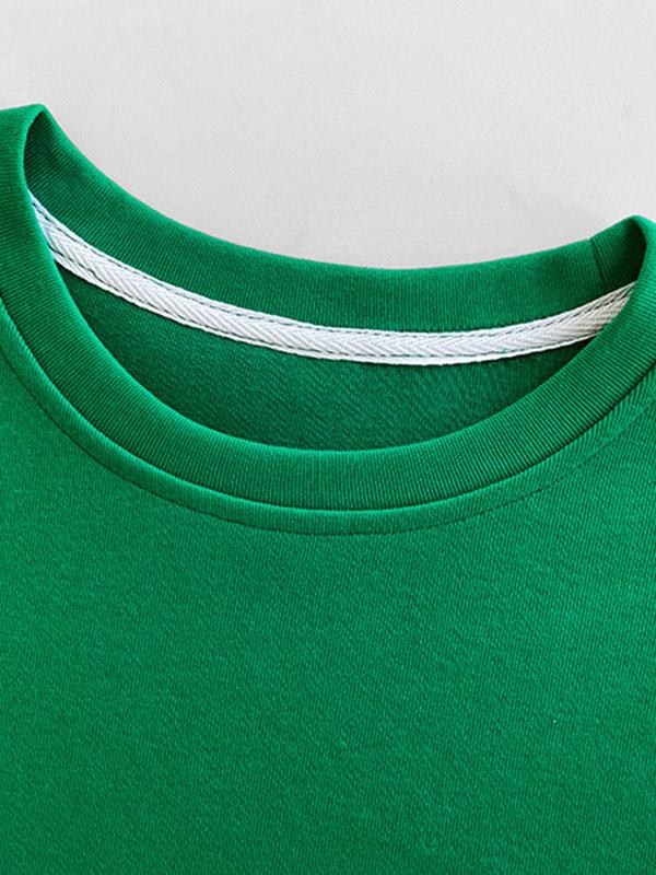 3 Colors Loose Casual Solid Color Split-Side T-Shirt Top Product Image