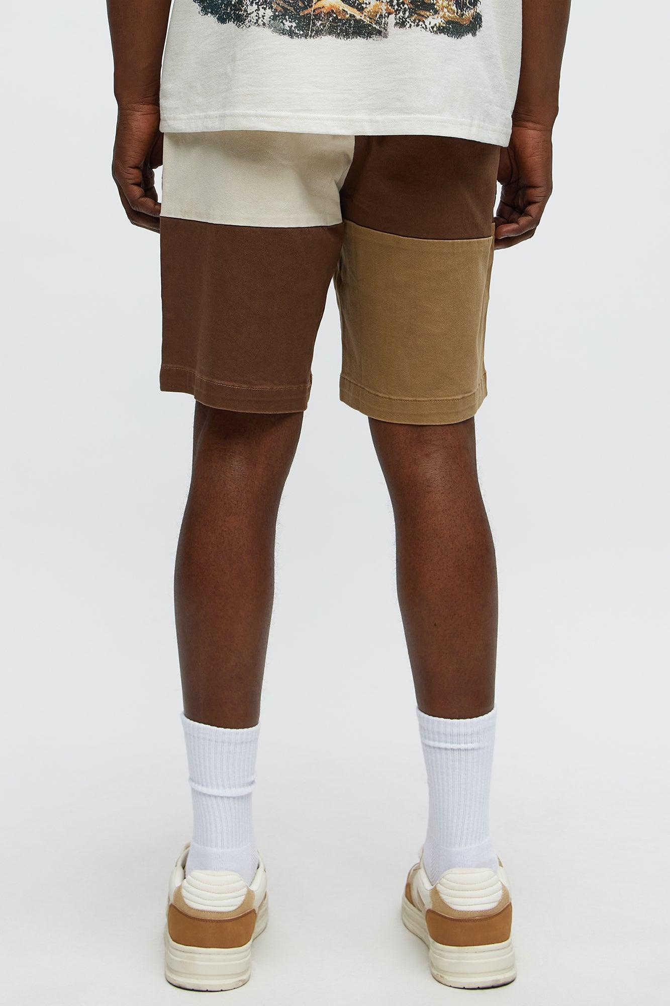 Blocked Again Shorts - Brown Combo Male Product Image