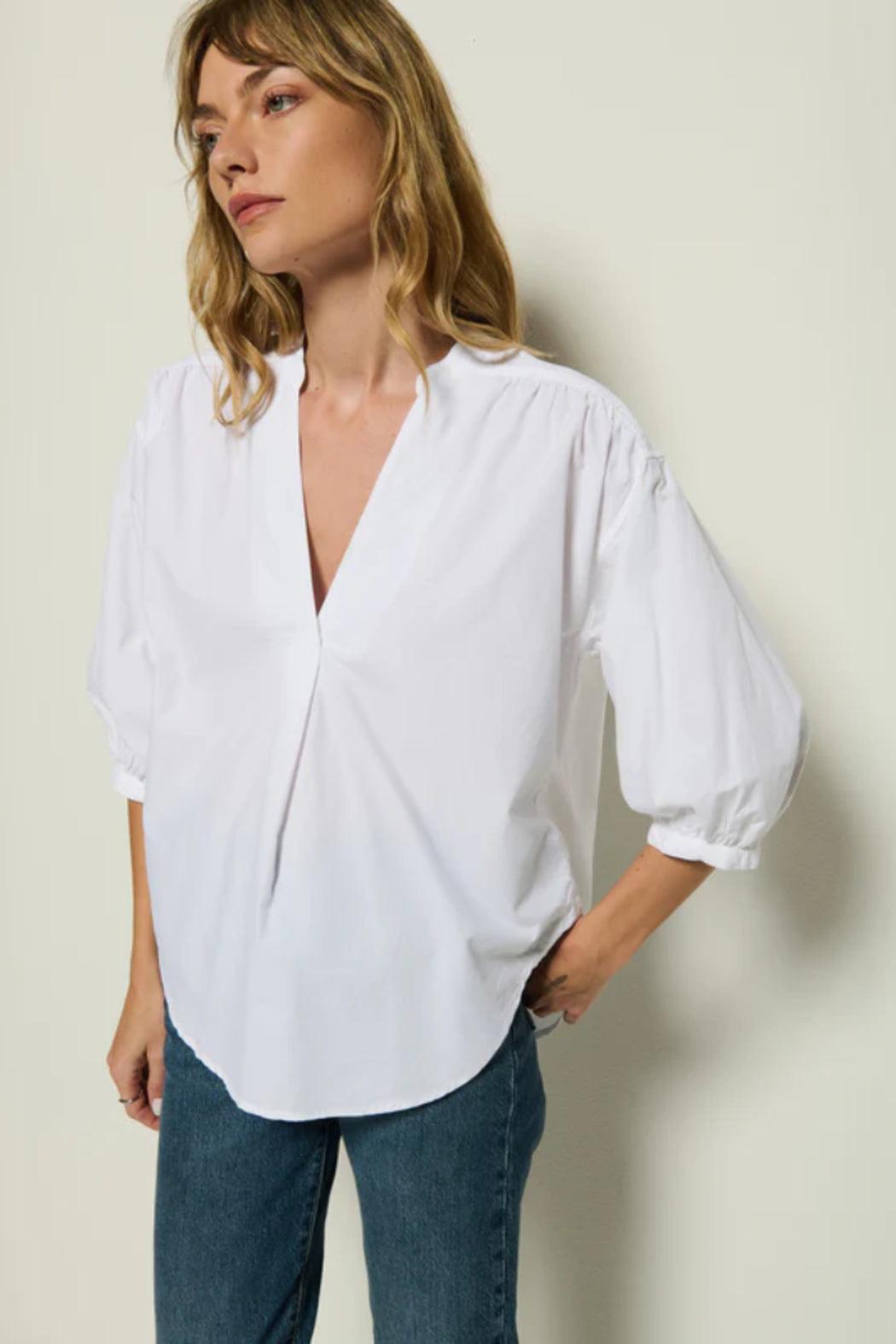 Daphna Poplin Shirt - White Product Image