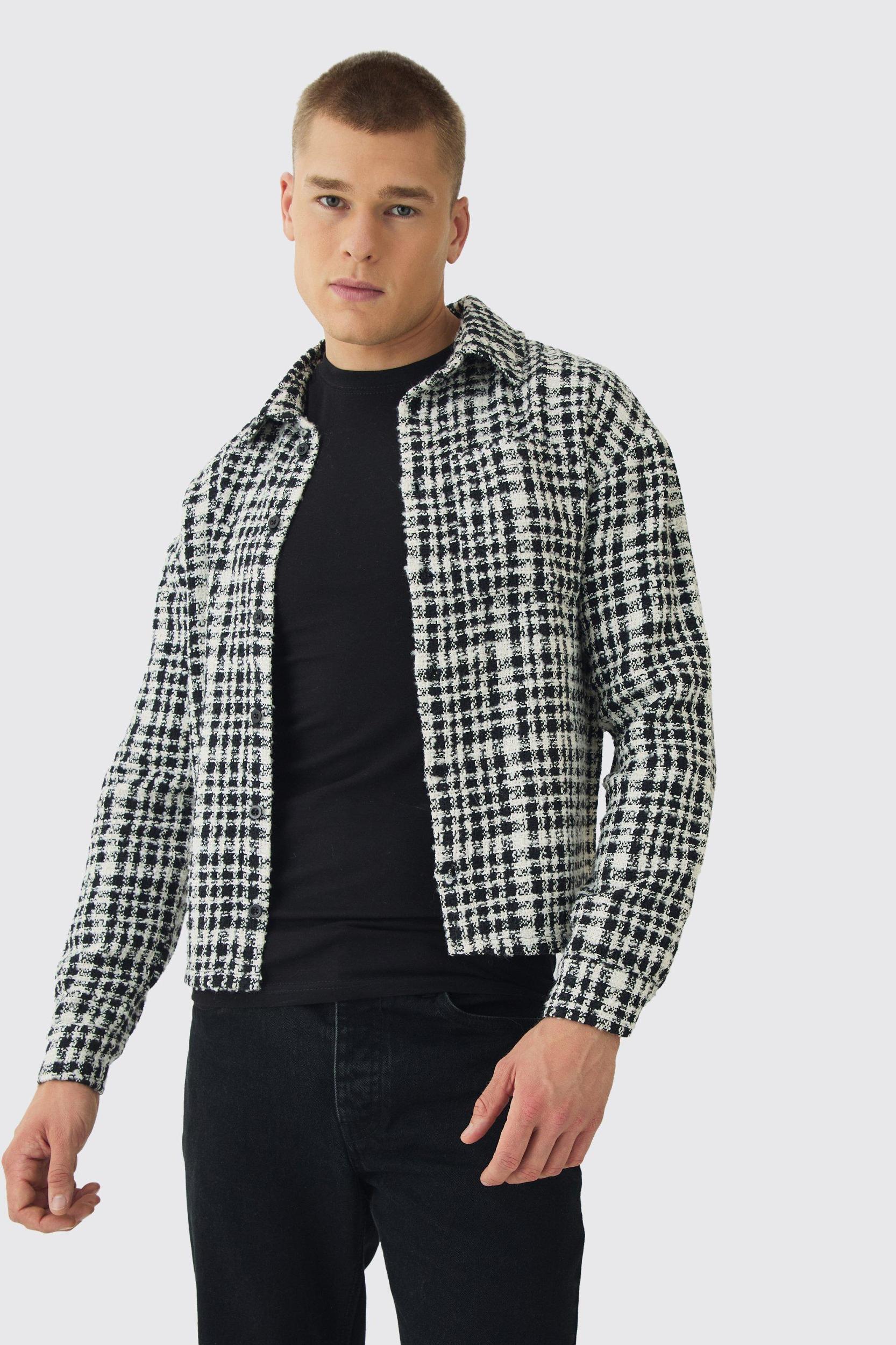Regular Boucle Shirt Jacket | boohooMAN USA Product Image