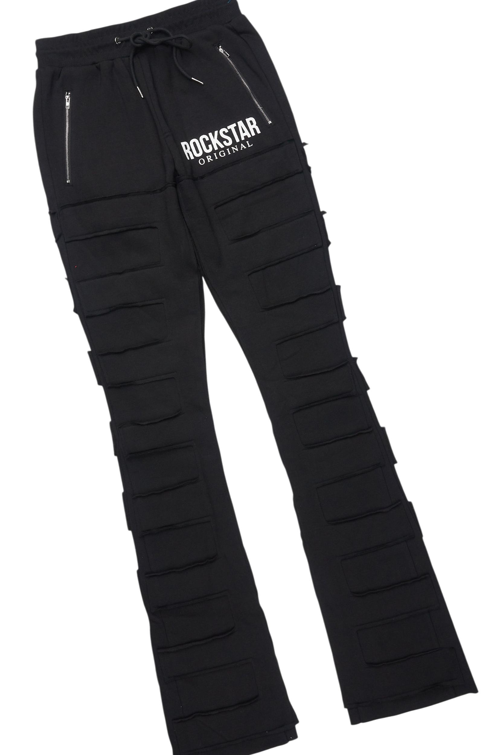 Emilio Black T-Shirt/Stacked Flare Track Set Male Product Image