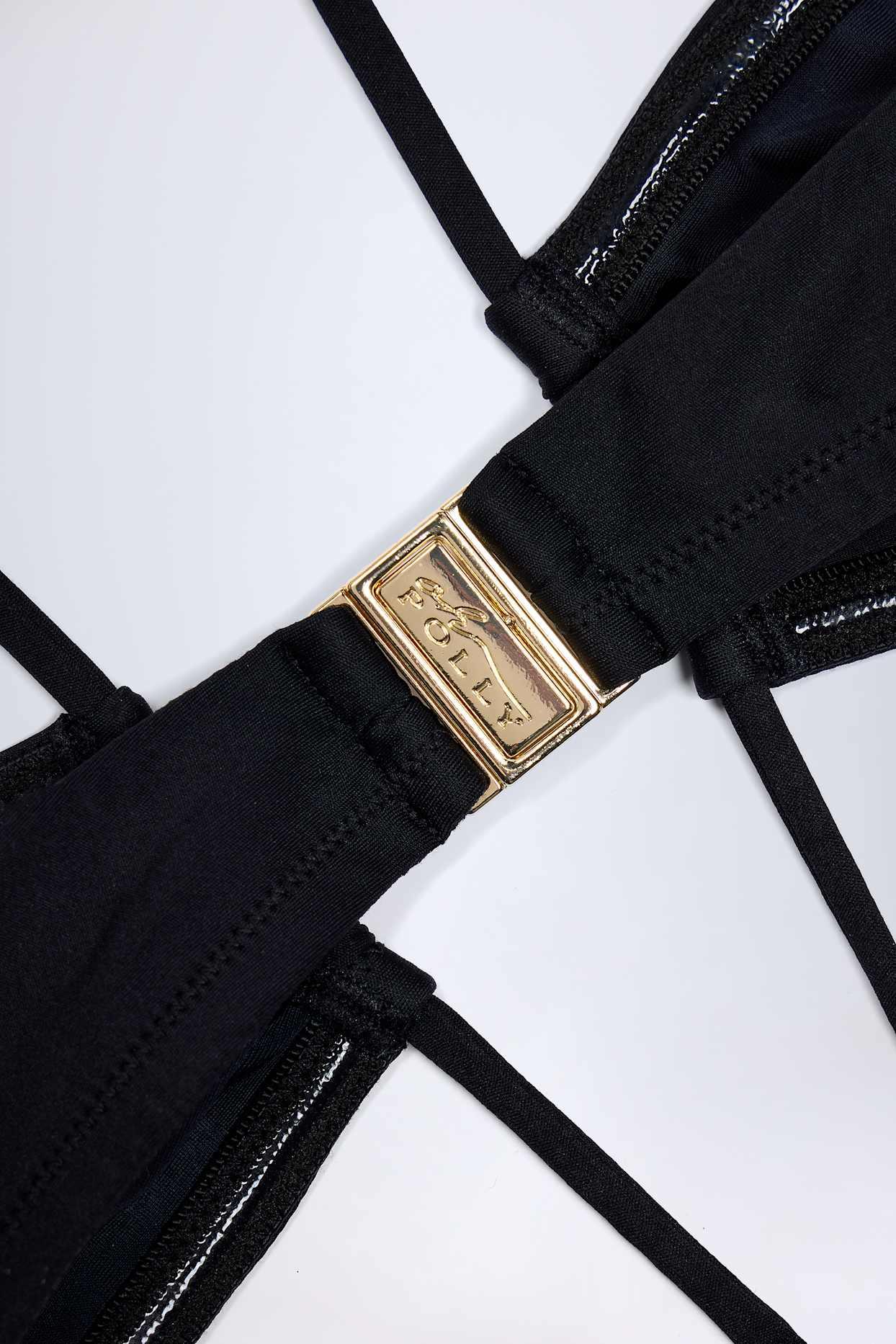 Cut-Out Halterneck Swimsuit in Black Female Product Image