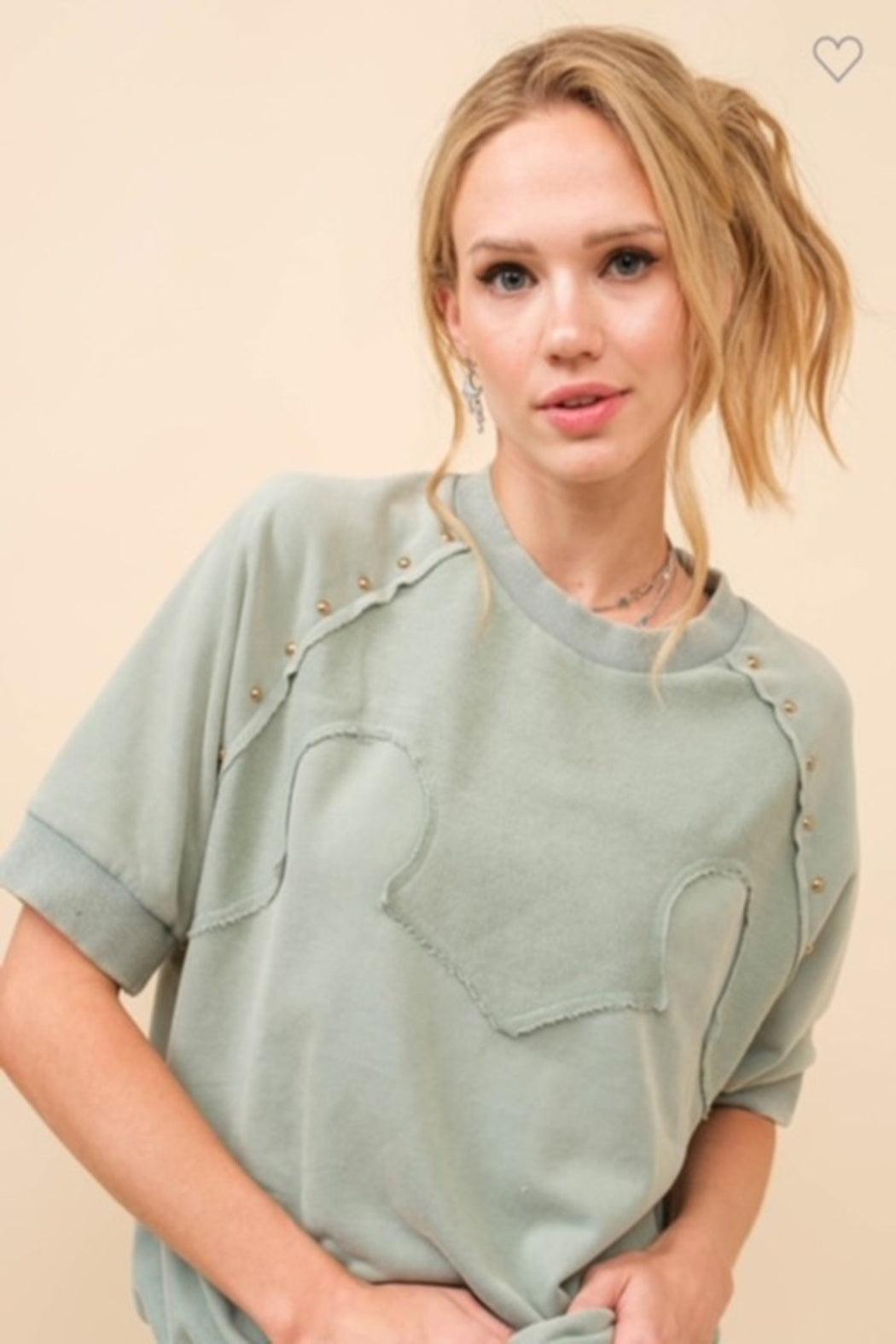 Yoke Studded Sweatshirt Product Image