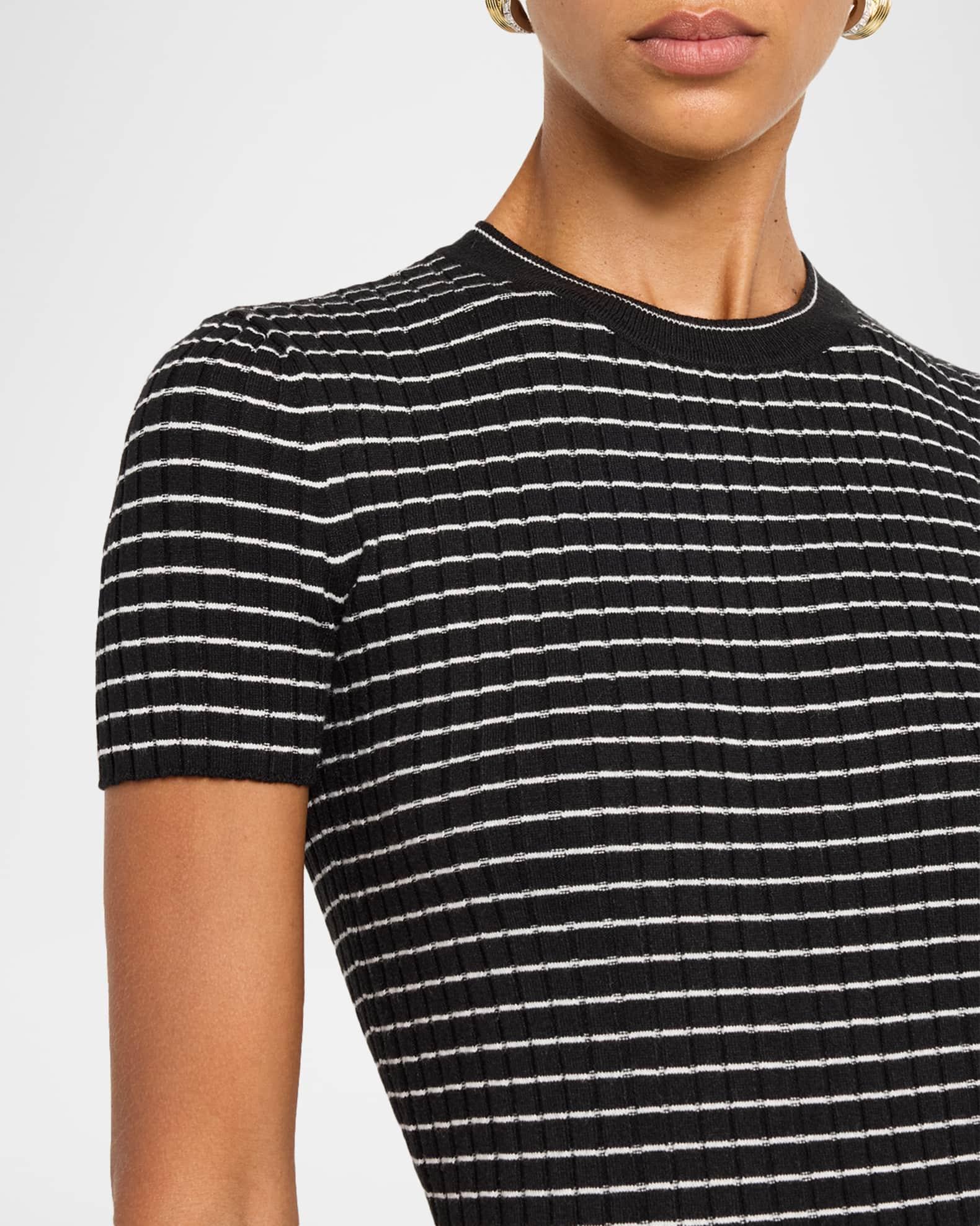 Striped Crewneck Rib Knit Tee Product Image