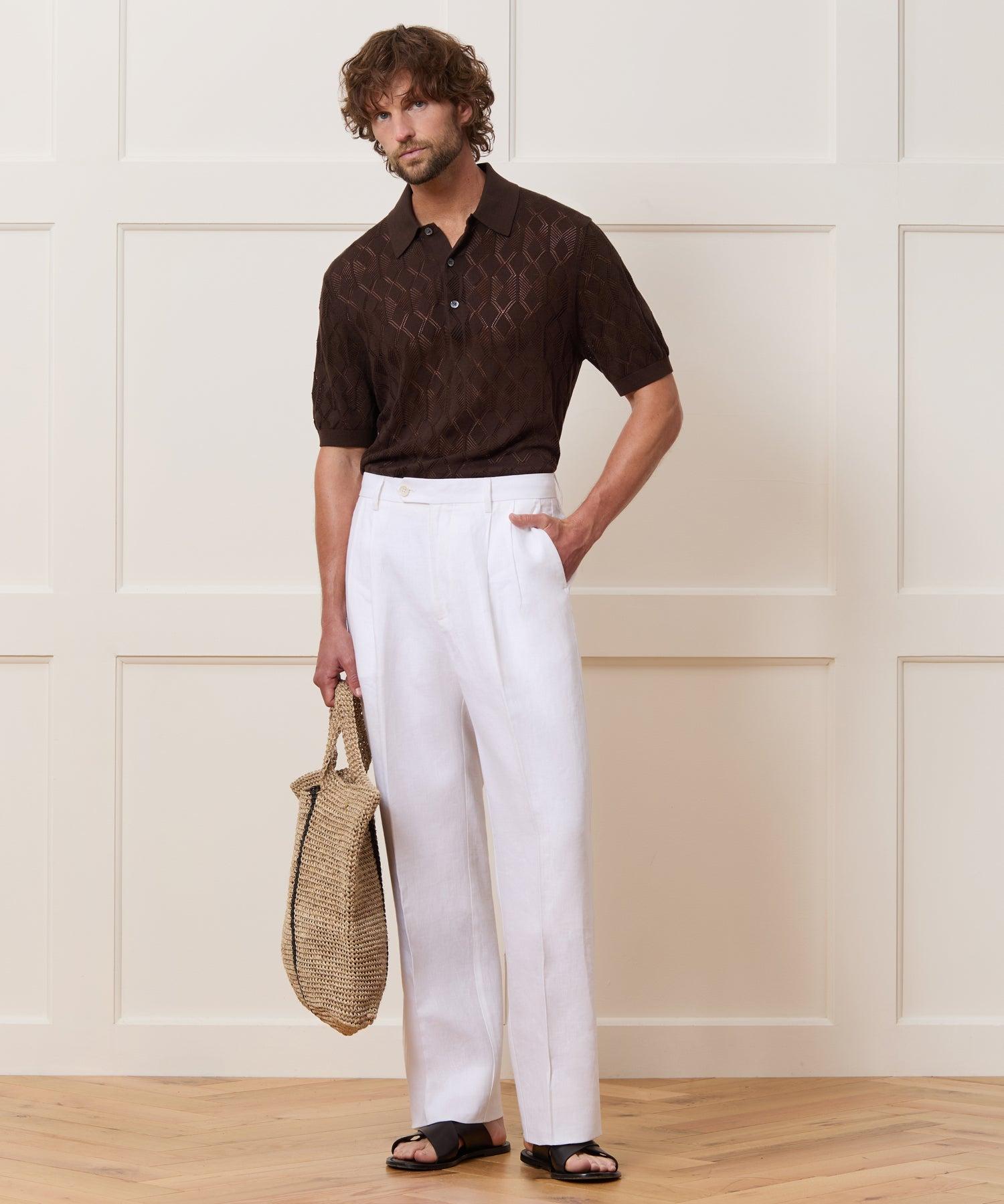 Silk-Cotton Diamond Sweater Polo Product Image