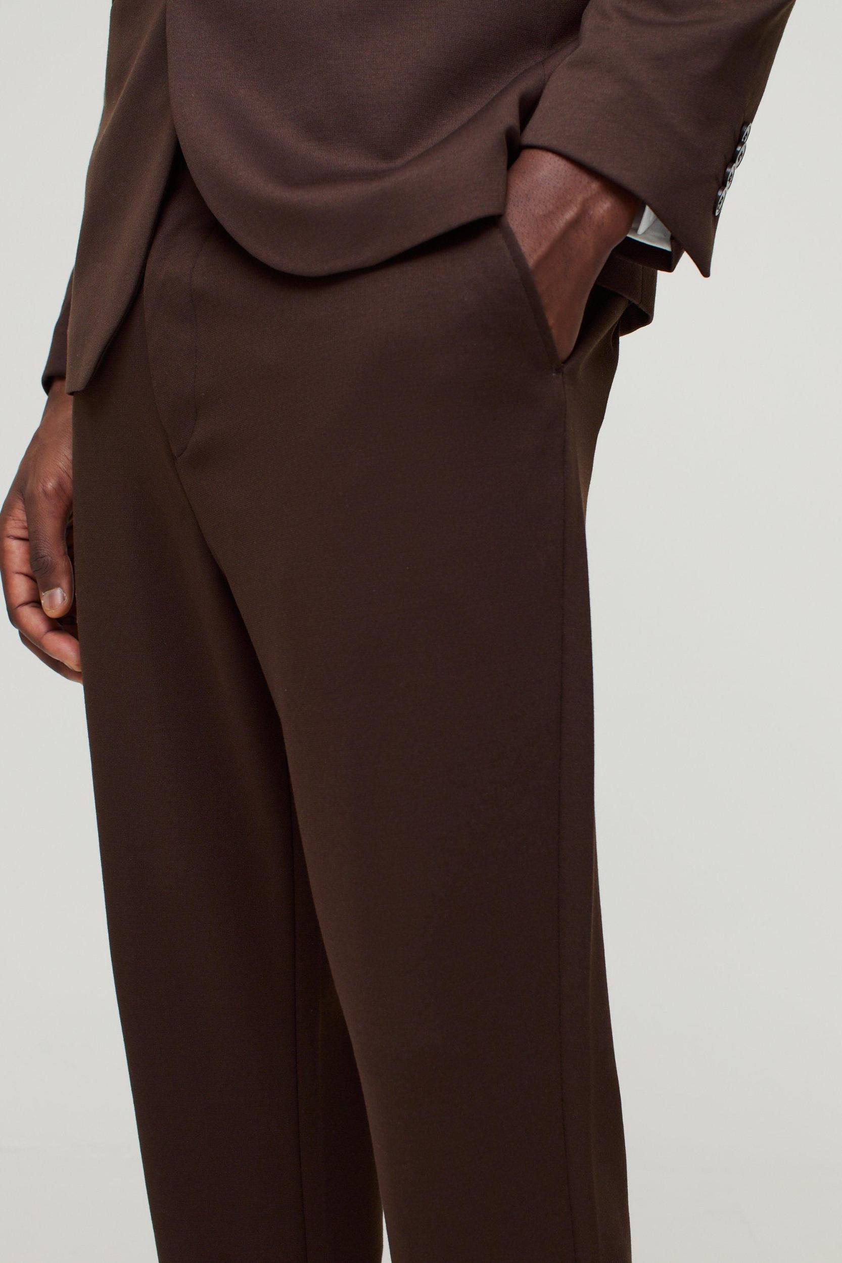 Fixed Waist Jersey Tapered Tailored Pants | boohooMAN USA Product Image