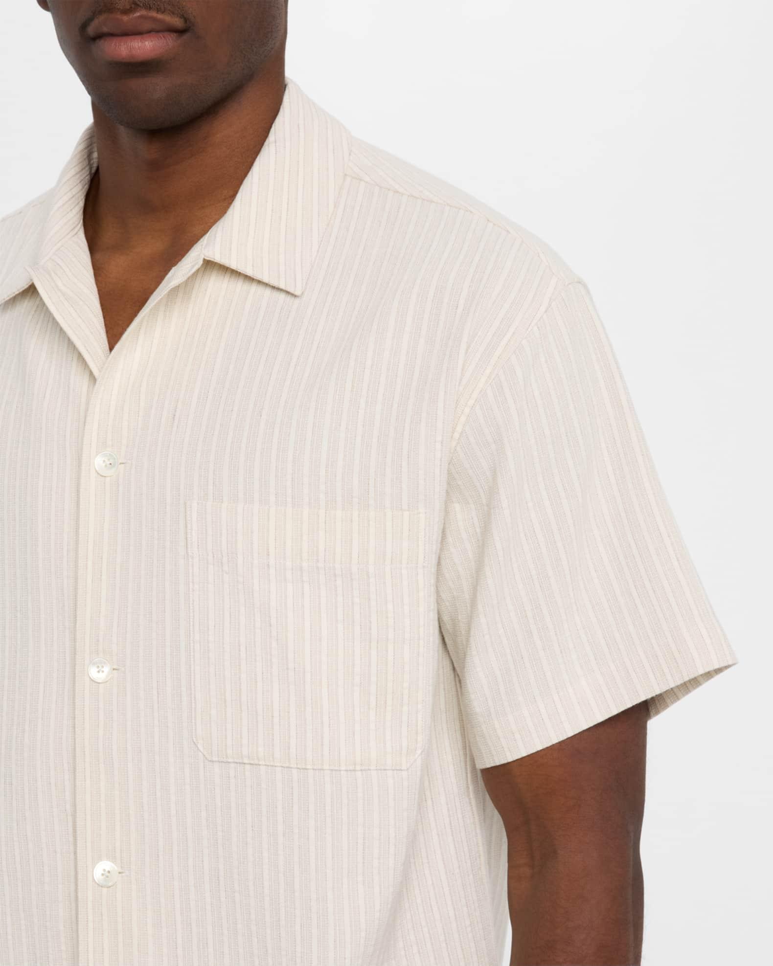Men's Jacquard Stripe Camp Shirt Product Image