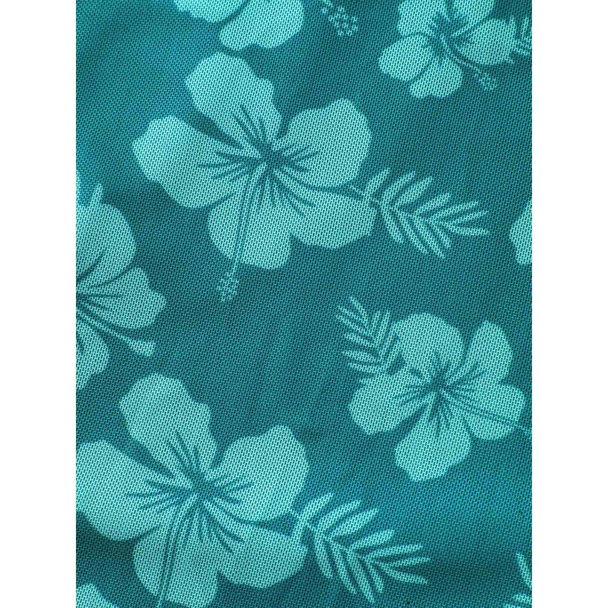 Plus Size Floral Mesh Surplice Swim Dress Women's Swimwear Teal Beach Bodycon Overlap Collar High stretch Curve Swim Dresses BloomChic 18-20/2X Product Image