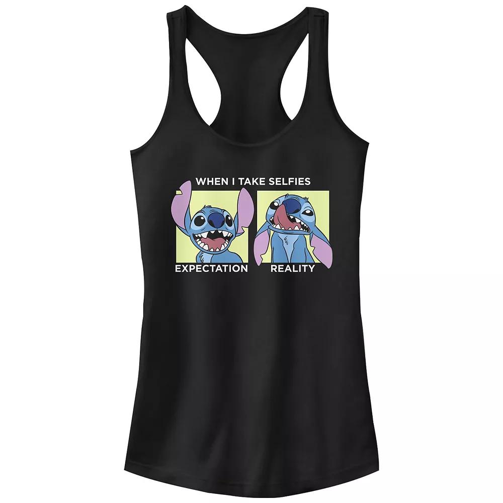 Juniors' Disney's Lilo & Stitch "When I Take Selfies" Expectation vs. Reality Tank Top, Women's,  Product Image