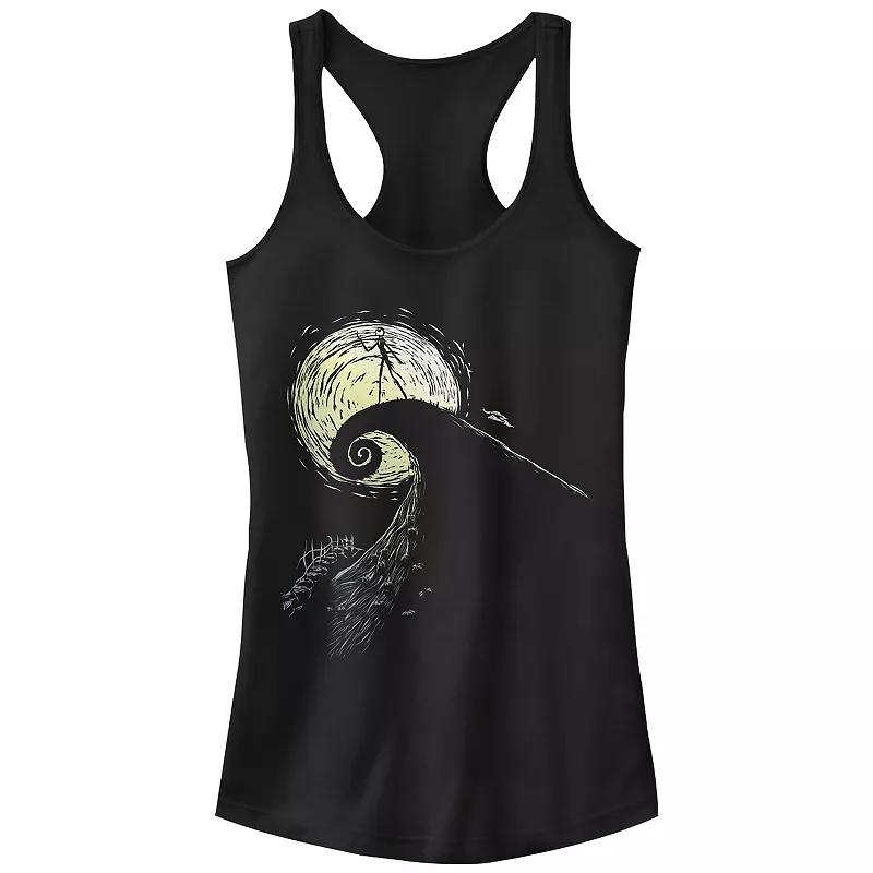 Disney's The Nightmare Before Christmas Jack Skellington On Spiral Hill Juniors' Racerback Tank Top, Girl's,  Product Image