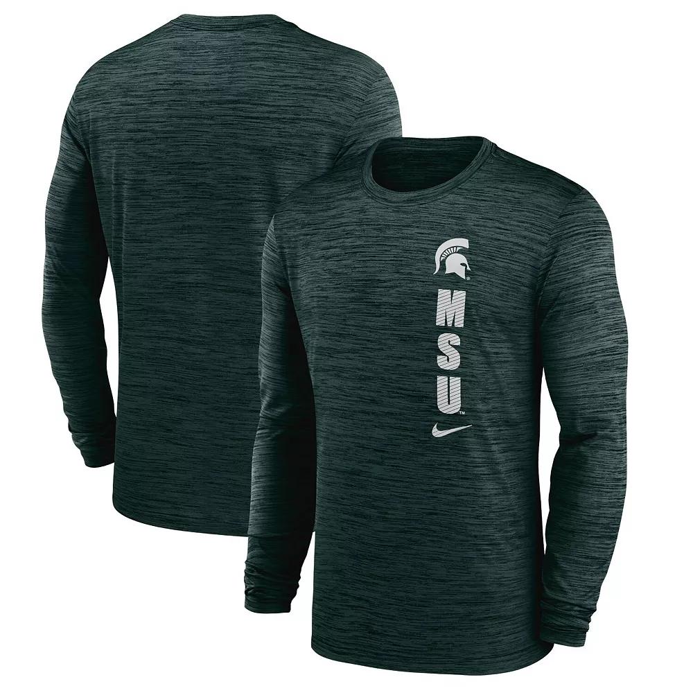 Men's Nike Green Michigan State Spartans 2024 Sideline Velocity Performance Long Sleeve T-Shirt,  Product Image