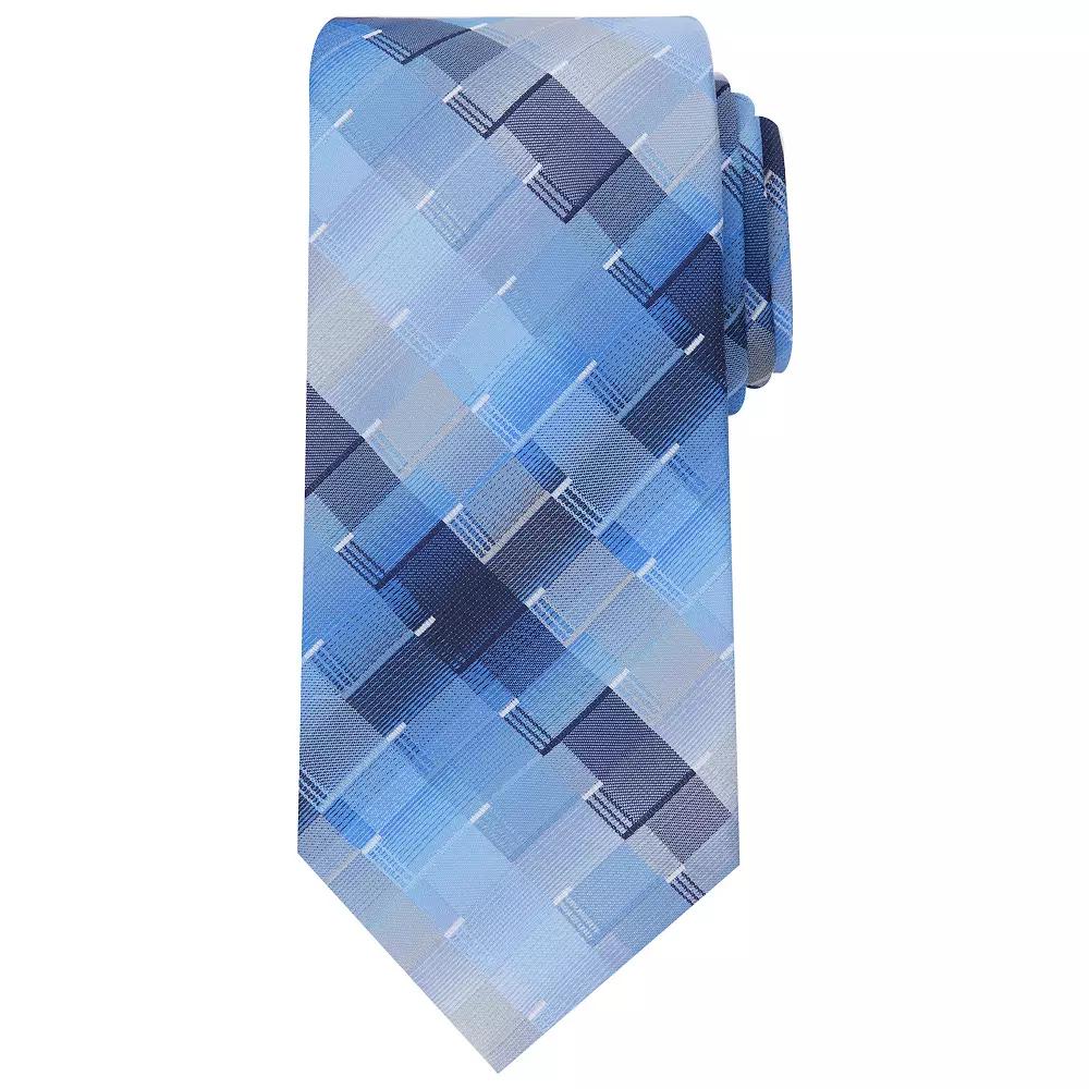 Men's Bespoke Patterned Tie, Blue Ricken Product Image