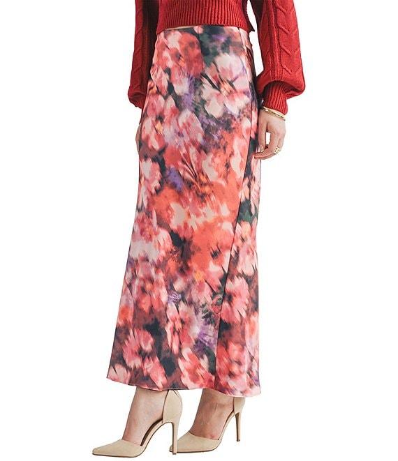 Sage The Label Independent Mermaid Abstract Floral Print Midi Skirt Product Image