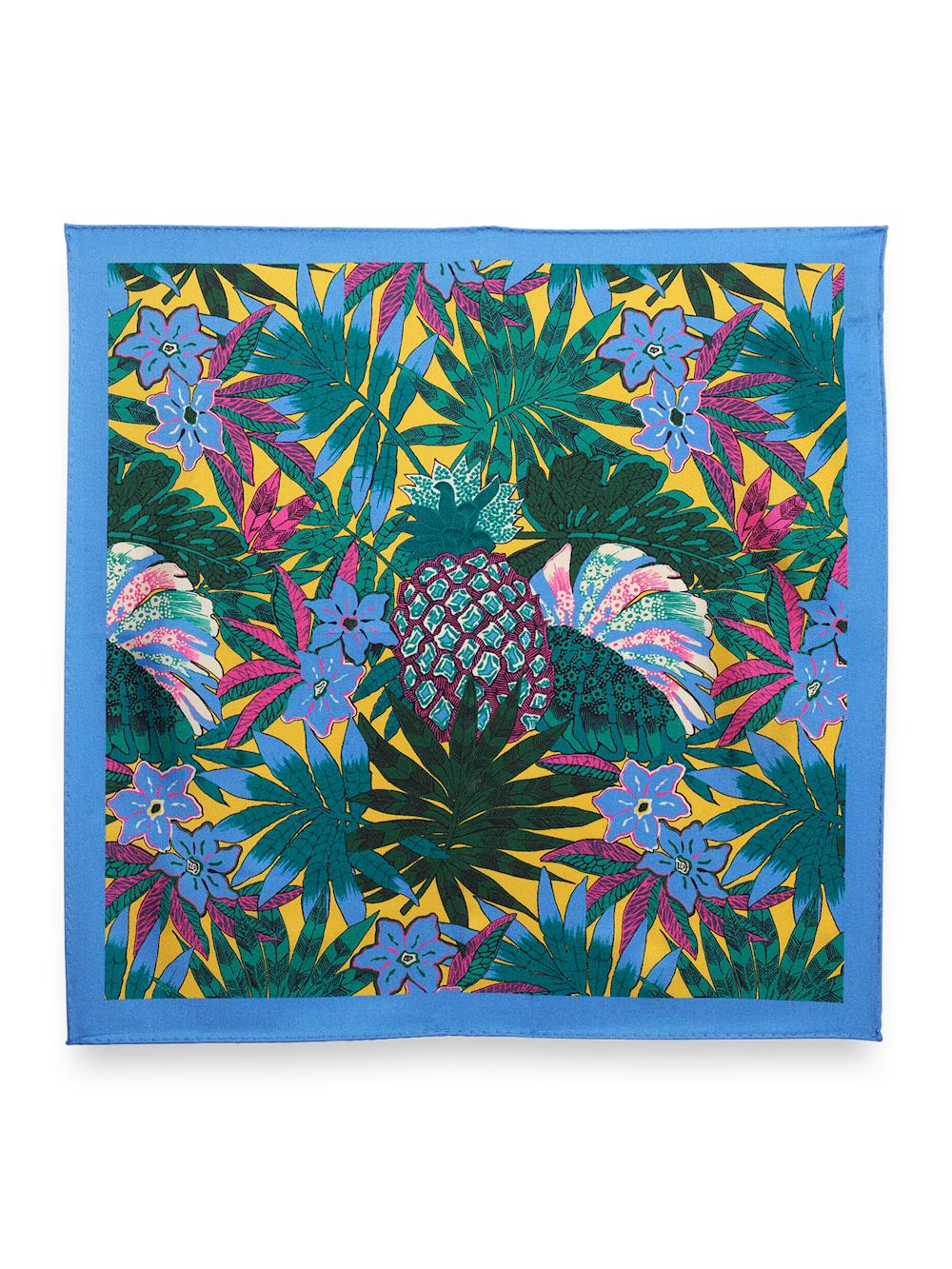 Botanical Silk Pocket Square - Yellow Multi Product Image